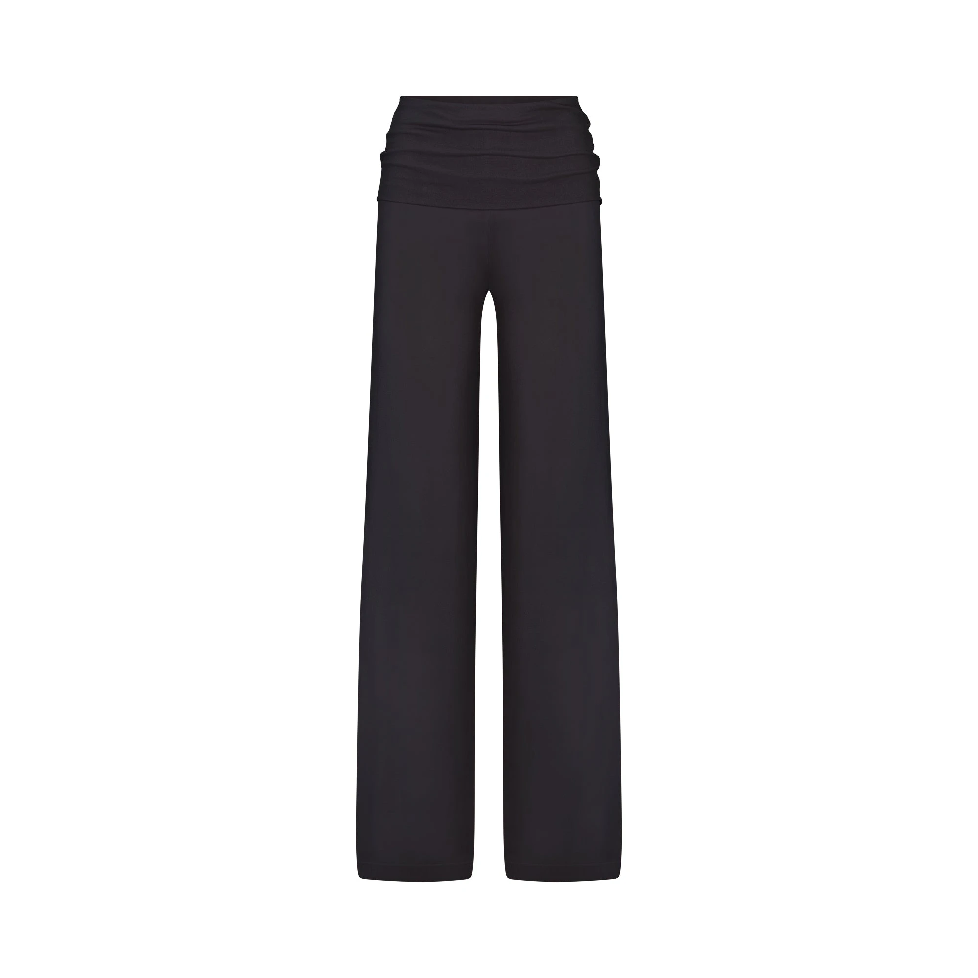 NikeSKIMS STRETCH KNIT FOLDOVER WIDE LEG PANT | OBSIDIAN FLAT ON A WHITE BACKGROUND | FLT