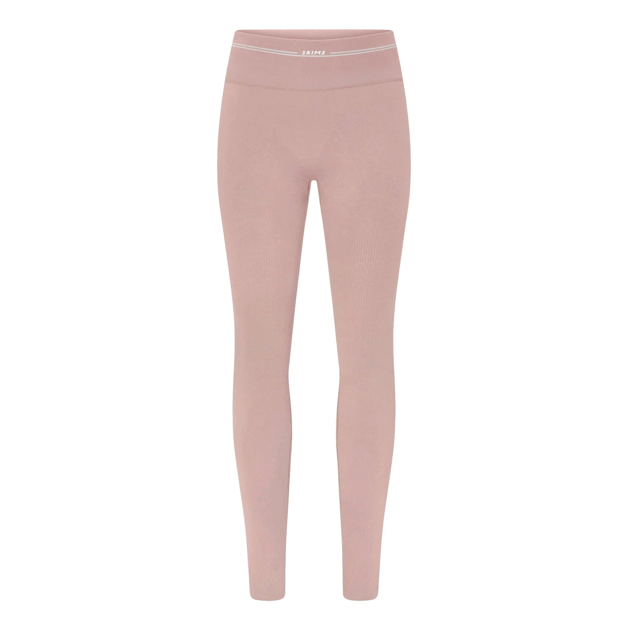 NikeSKIMS RIBBED SEAMLESS 26" LEGGING | HIMALAYAN/ECRU FLAT ON A WHITE BACKGROUND | FLT