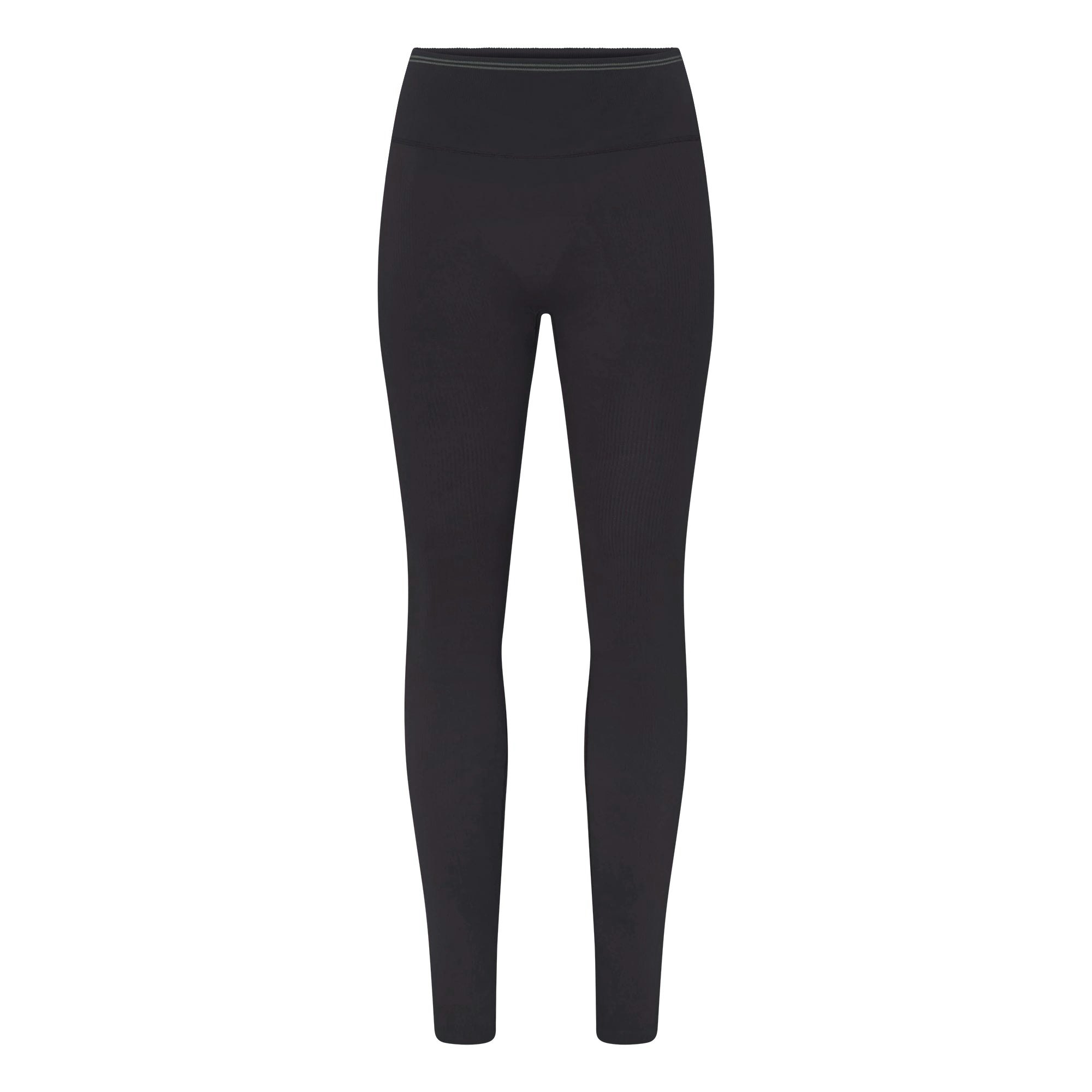 NikeSKIMS RIBBED SEAMLESS 26" LEGGING | OBSIDIAN/ARMOR FLAT ON A WHITE BACKGROUND | FLT