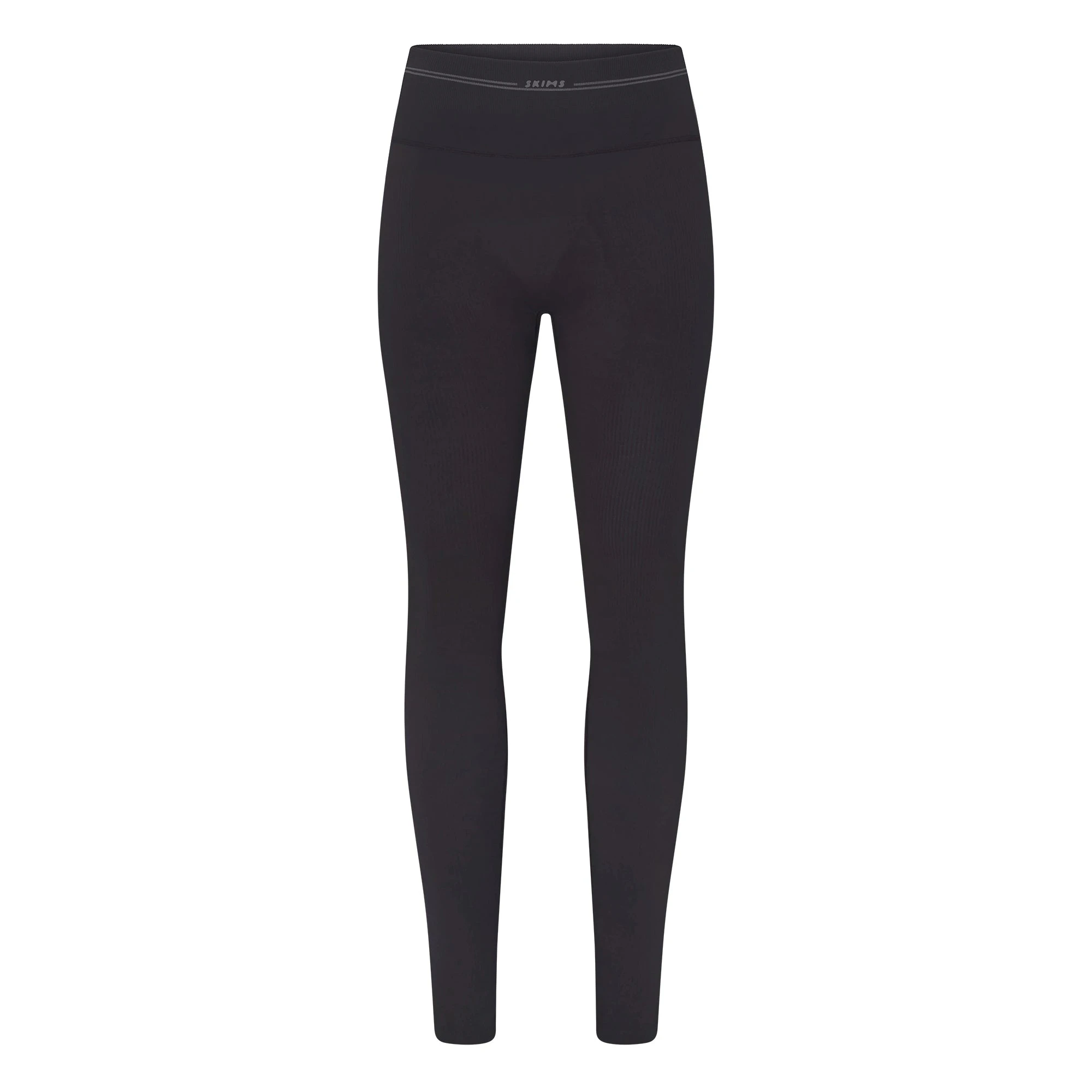 NikeSKIMS RIBBED SEAMLESS 26" LEGGING | OBSIDIAN/ARMOR FLAT ON A WHITE BACKGROUND | FLT