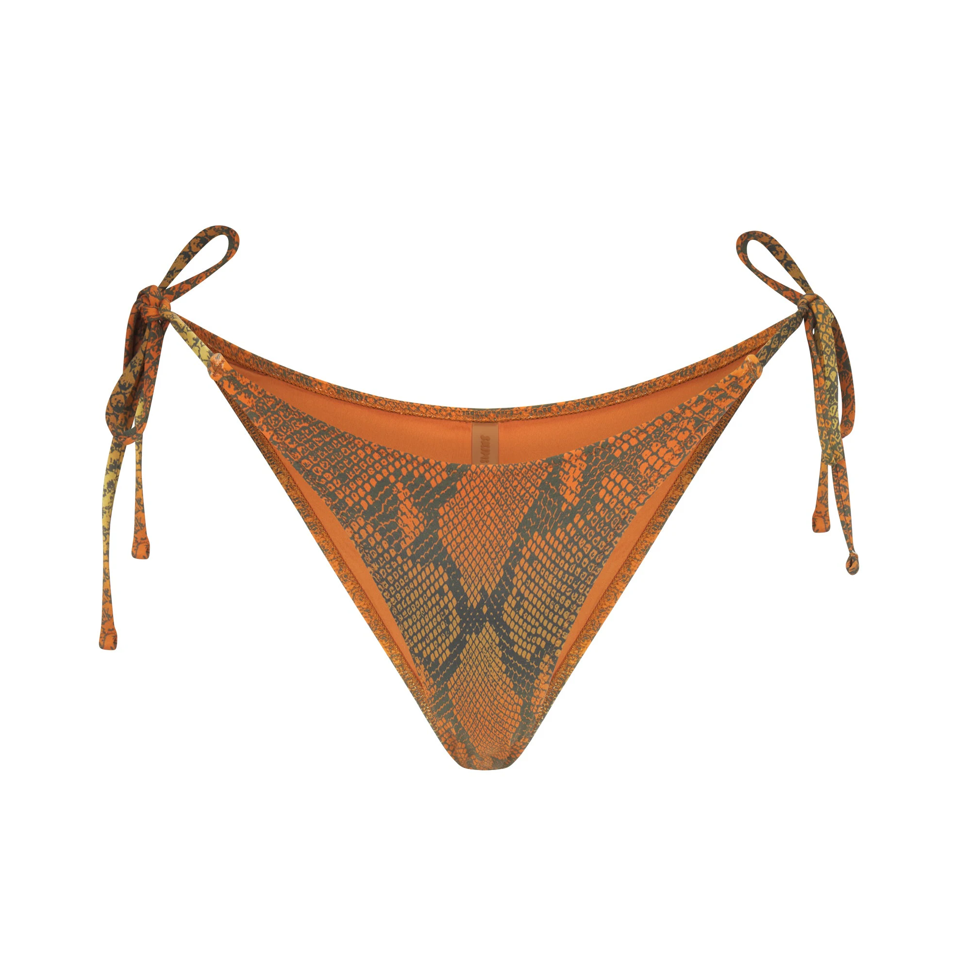 SIGNATURE SWIM DIPPED TIE BIKINI BOTTOM | FOREST OMBRE SNAKE LAYS FLAT ON A WHITE BACKGROUND | FLT