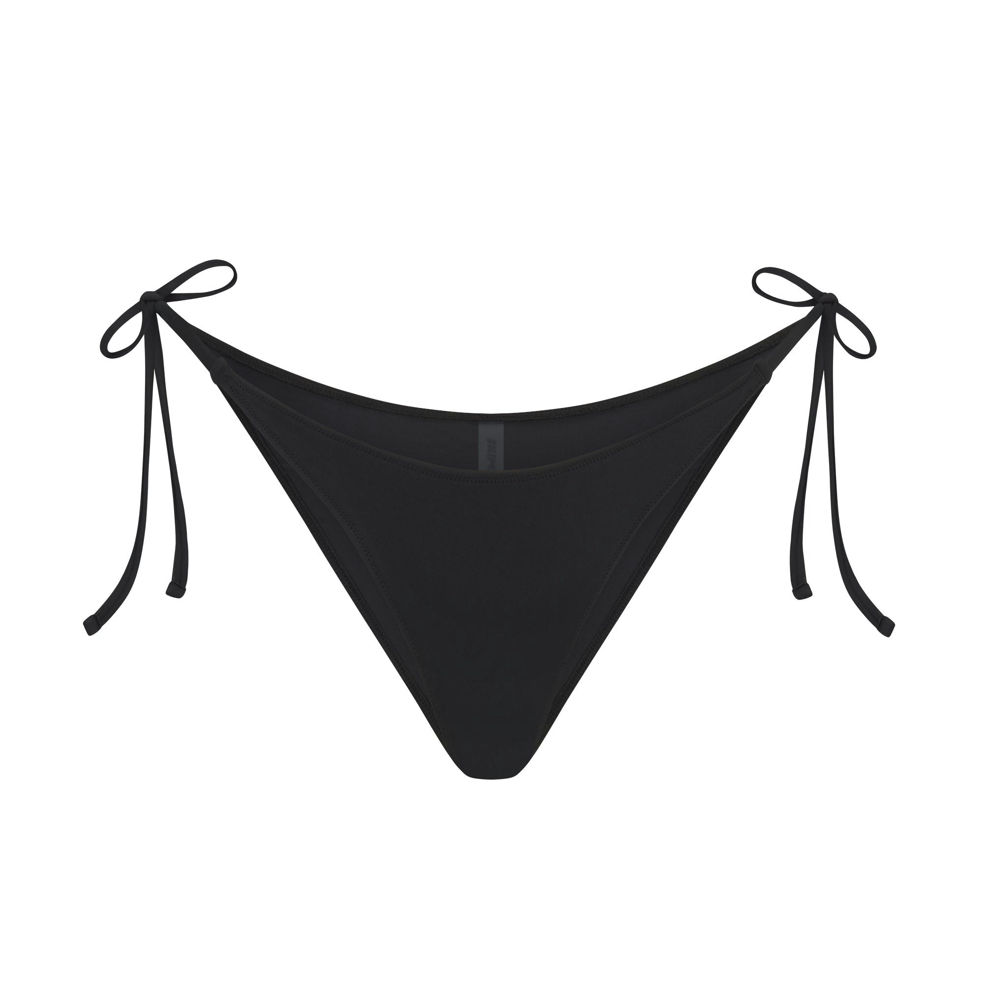 SIGNATURE SWIM DIPPED TIE BIKINI BOTTOM | ONYX FLAT ON A WHITE BACKGROUND | FLT