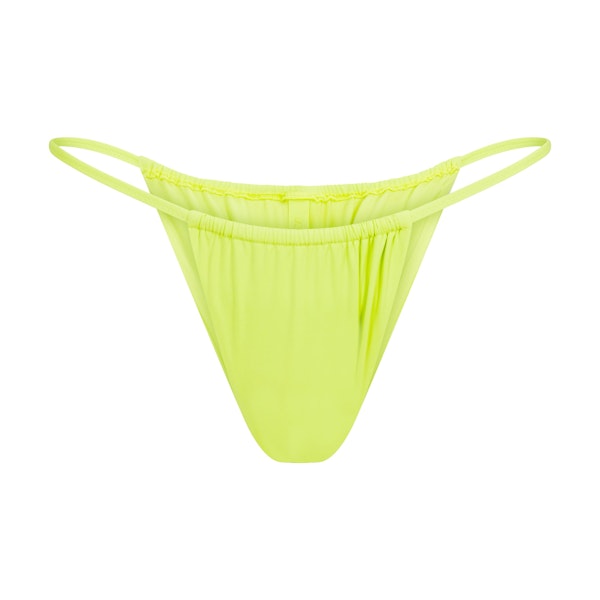 SIGNATURE SWIM STRING BIKINI BOTTOM | SPHENE LAYS FLAT ON A WHITE BACKGROUND | FLT