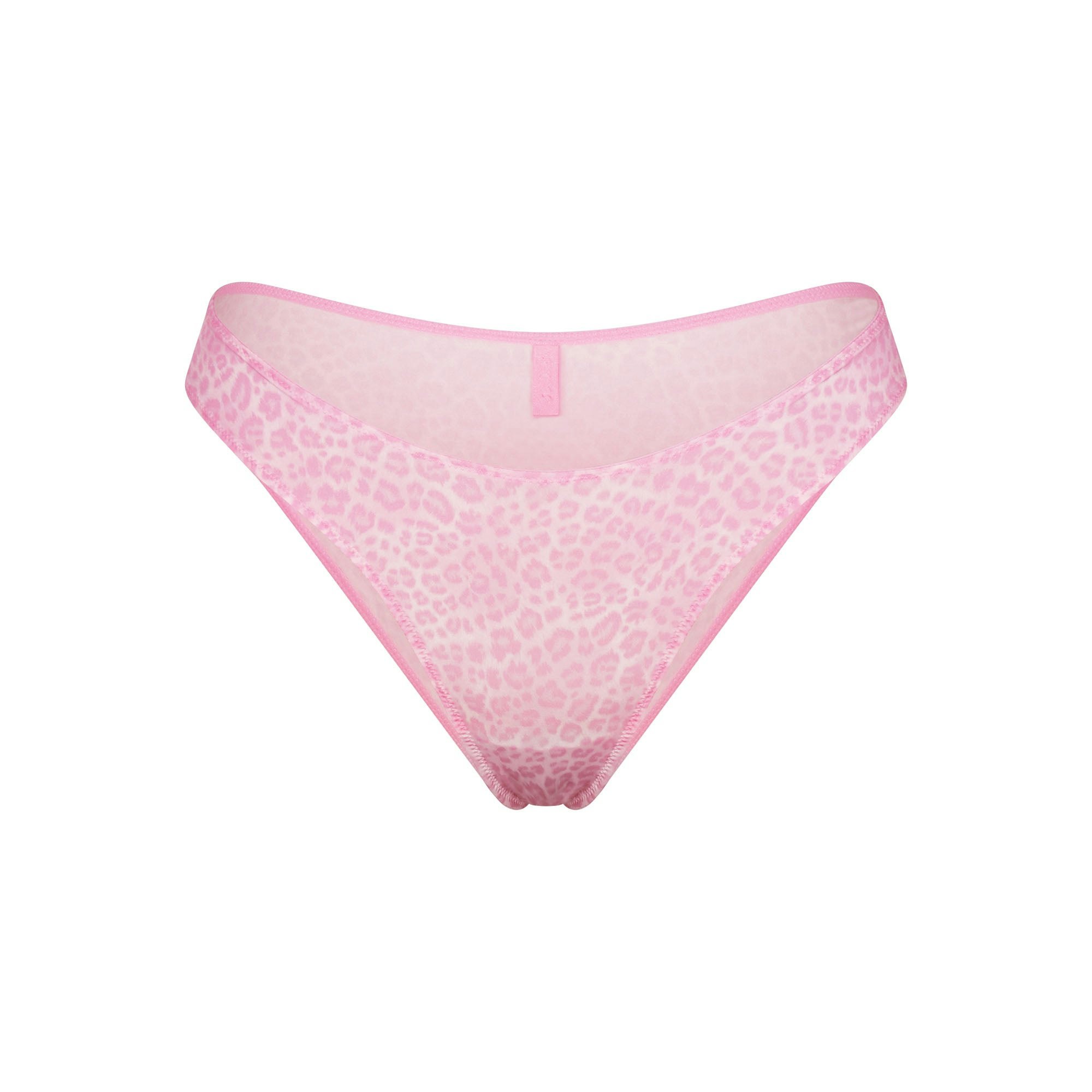 SHINE FOUNDATIONS DIPPED BIKINI | BUBBLE GUM LEOPARD PRINT (BIKINIS) FLAT ON A WHITE BACKGROUND | FLT