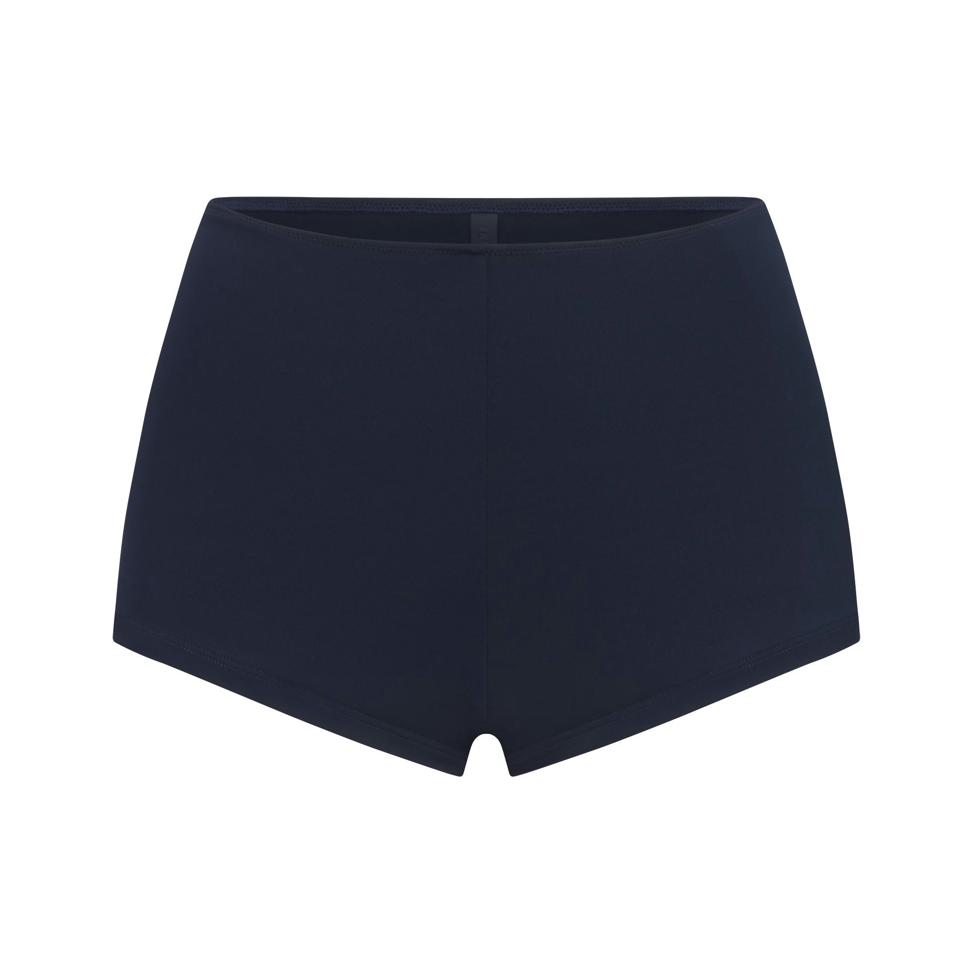 SIGNATURE SWIM SHORT BIKINI BOTTOM | NAVY LAYS FLAT ON A WHITE BACKGROUND | FLT 