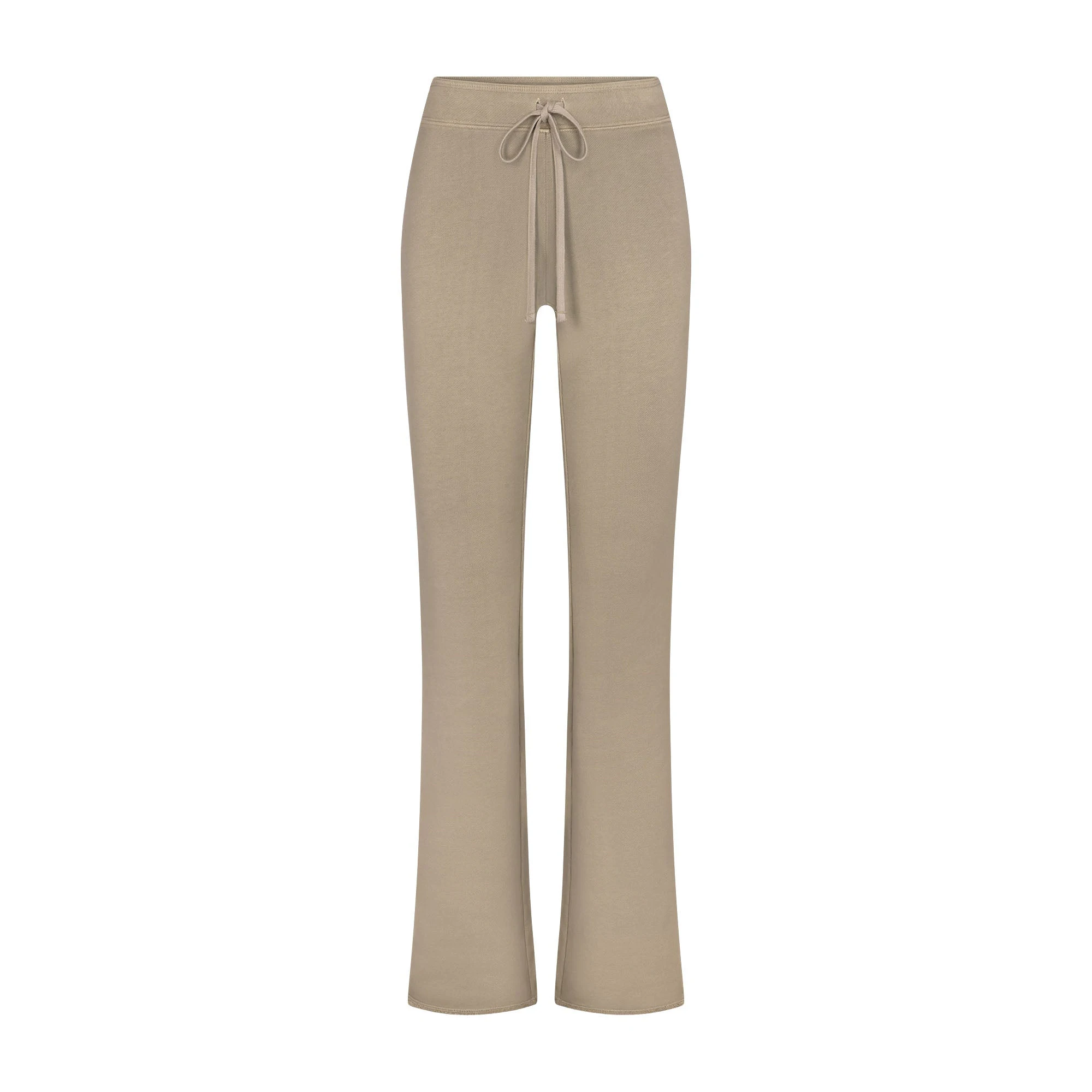 FRENCH TERRY LOW RISE PANT | TAUPE FLAT ON A WHITE BACKGROUND | FLT