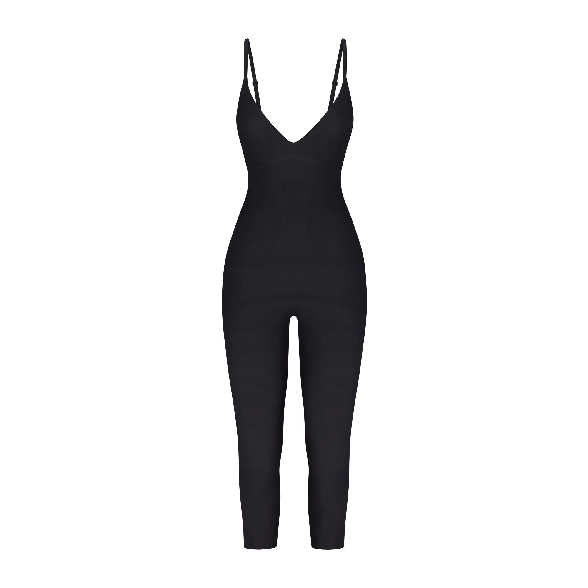 SKIMS BODY PUSH-UP CATSUIT | ONYX (CATSUITS, SHAPEWEAR) FLAT ON A WHITE BACKGROUND | FLT