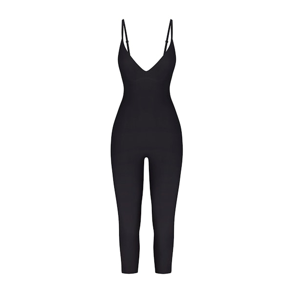 SKIMS BODY PUSH-UP CATSUIT | ONYX (CATSUITS, SHAPEWEAR) FLAT ON A WHITE BACKGROUND | FLT