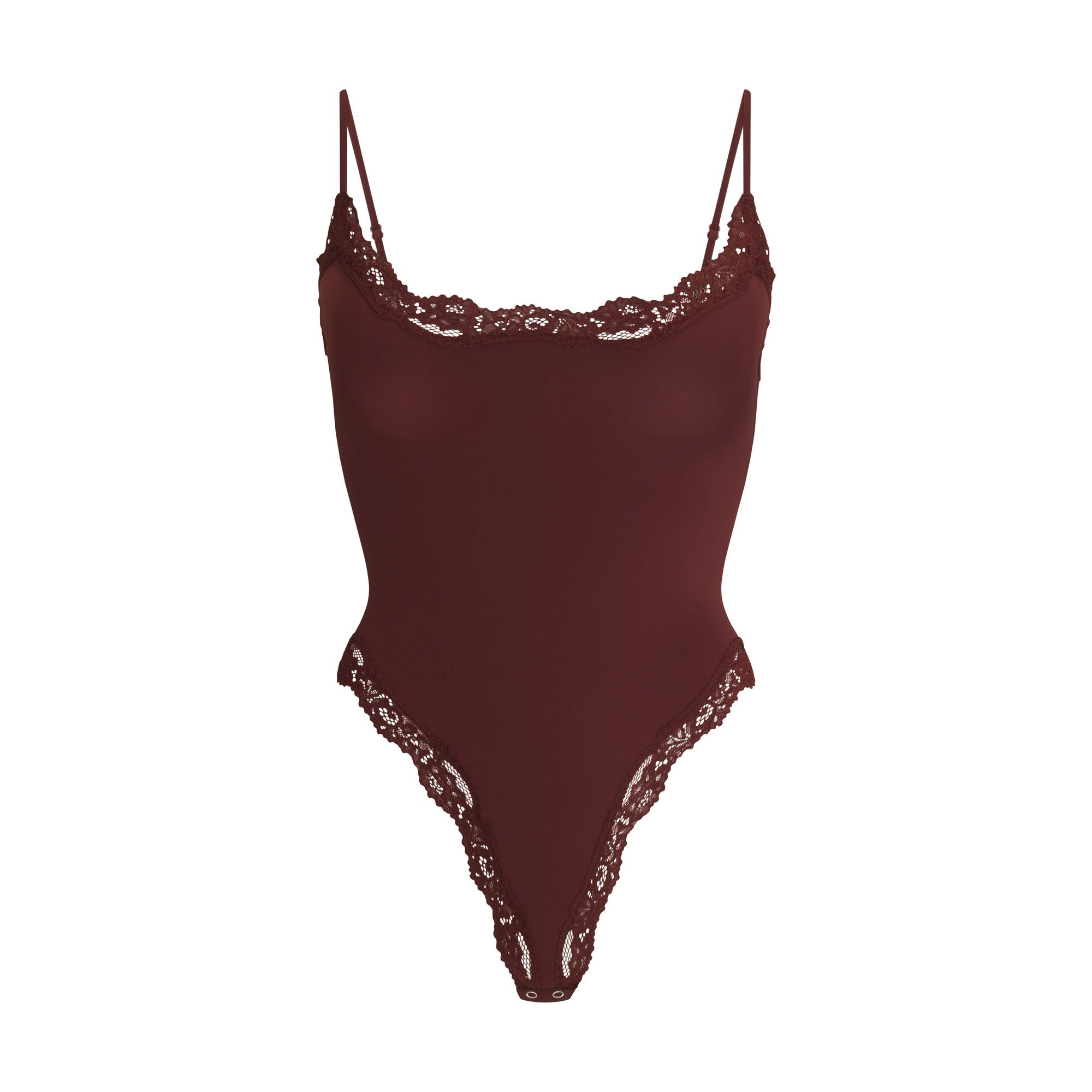 FITS EVERYBODY LACE CAMI BODYSUIT | OXBLOOD