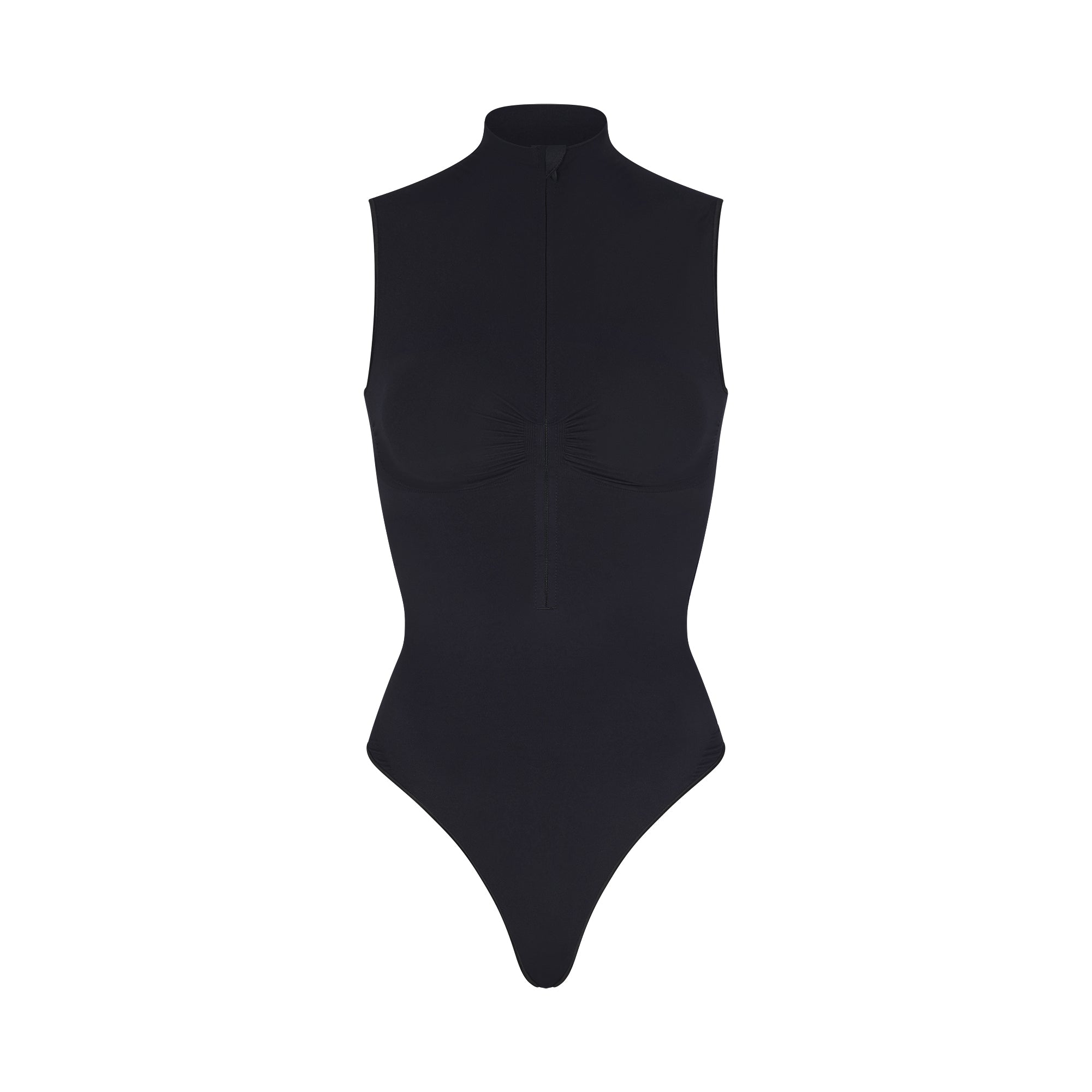 Black polo neck bodysuit top