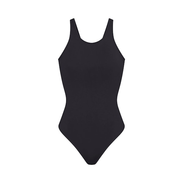 SOFT SMOOTHING SEAMLESS PADDED THONG BODYSUIT | ECLIPSE FLAT ON A WHITE BACKGROUND | FLT