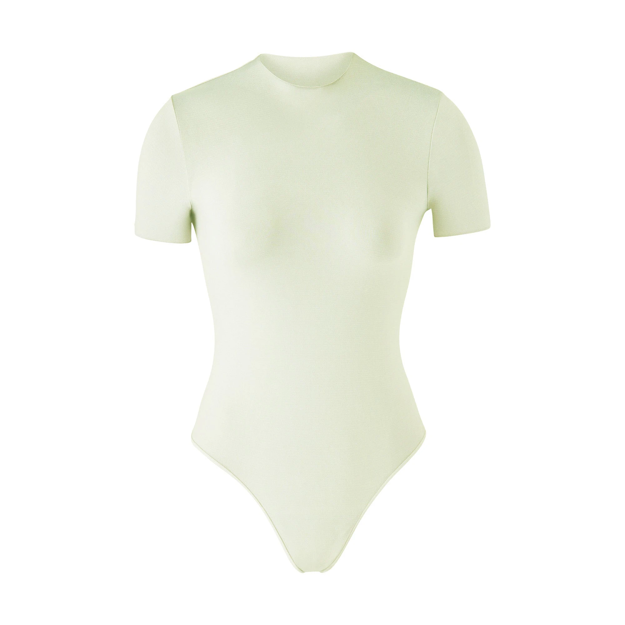 ESSENTIAL T-SHIRT BODYSUIT | PISTACHIO (BODYSUITS) ON A WHITE BACKGROUND