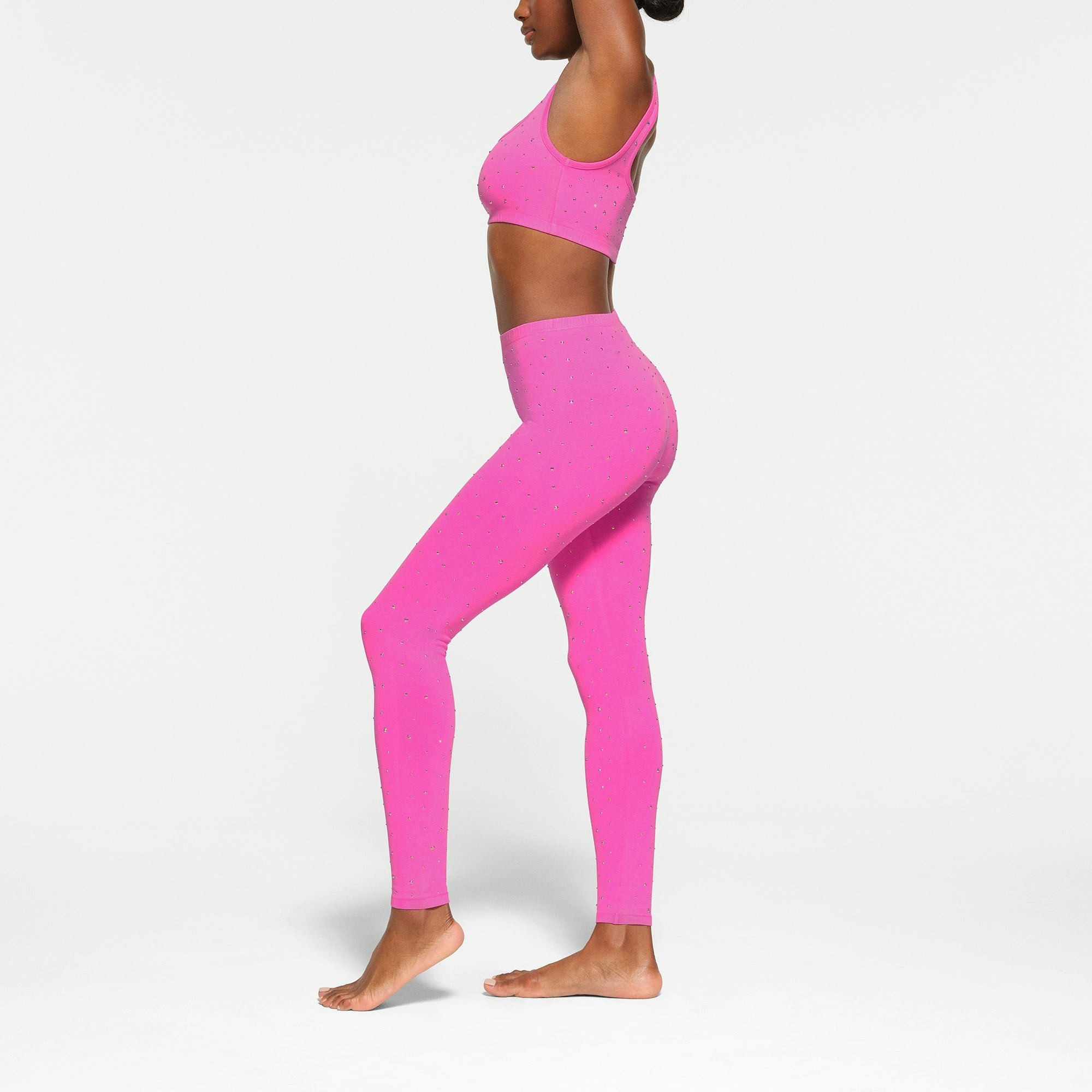 OUTDOOR RHINESTONE LEGGING WORN BY A MODEL IN SIDE VIEW