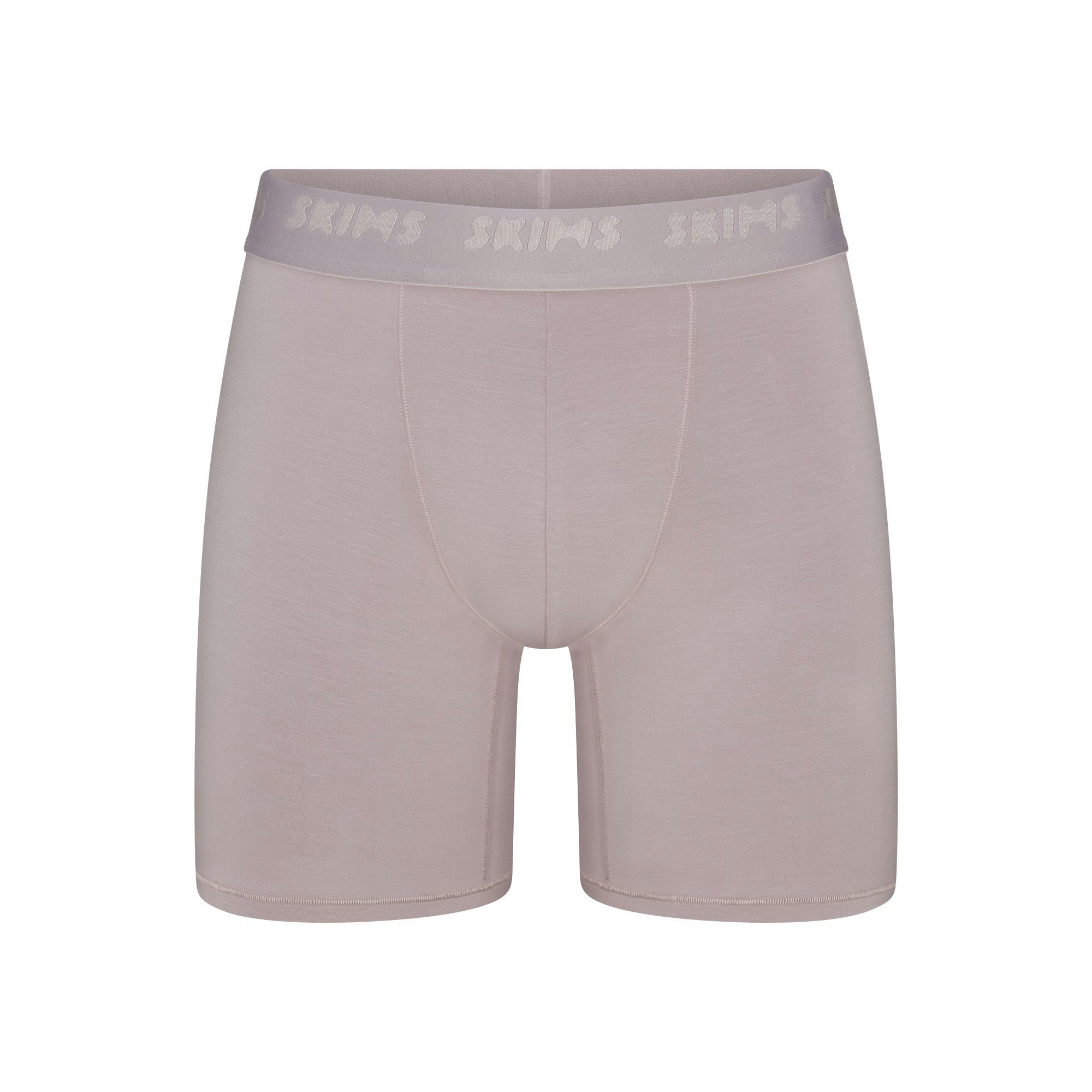 SKIMS STRETCH MENS 5" BOXER BRIEF | OYSTER FLAT ON A WHITE BACKGROUND | FLT