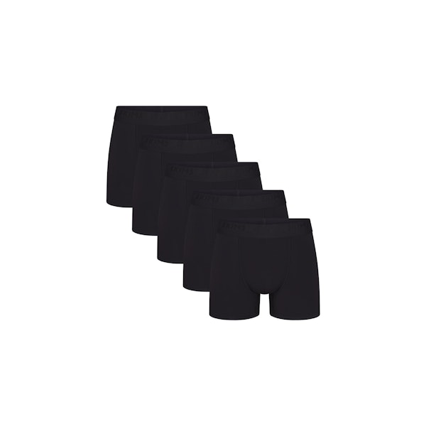 SKIMS STRETCH MENS 3" BOXER BRIEF 5-PACK | OBSIDIAN (MENS BOXERS) FLAT ON A WHITE BACKGROUND | FLT | FOCUS: 0.0, 1.0, 0.9