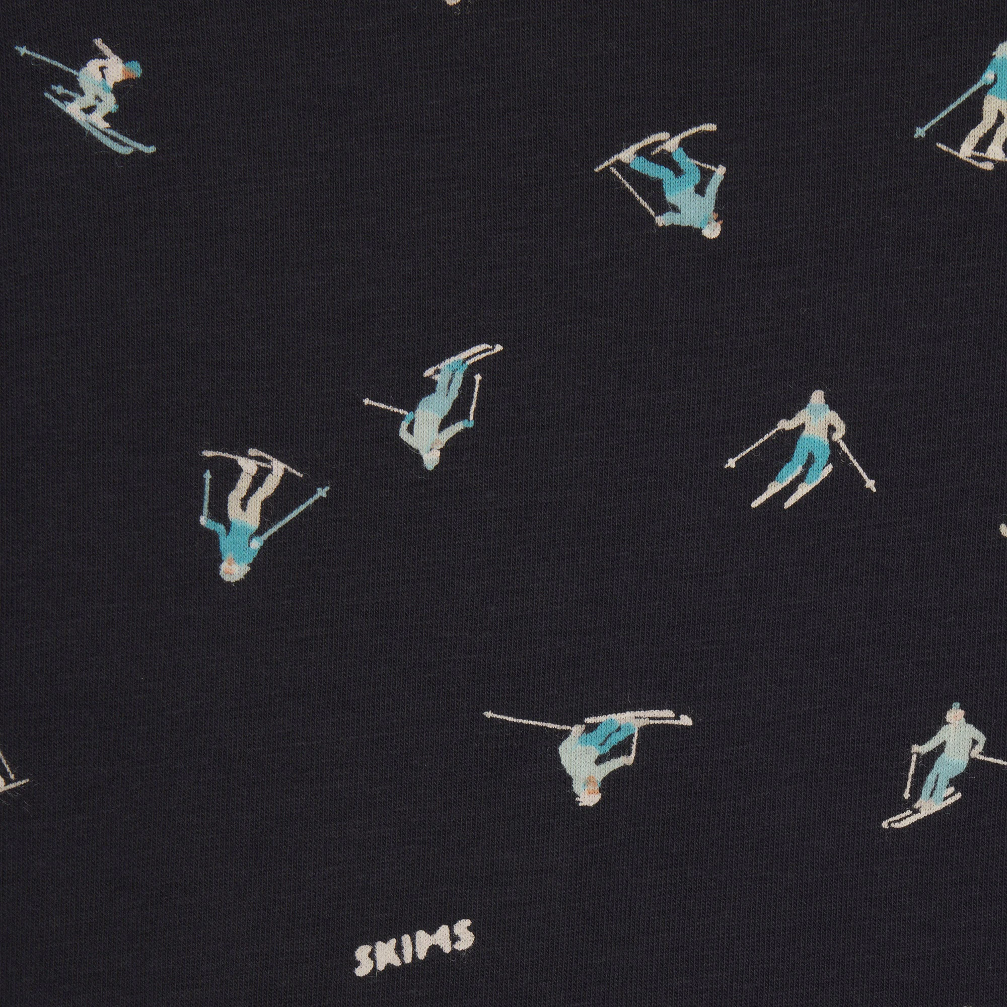 BOYFRIEND LONG SLEEVE T-SHIRT AND BOXER SET | WASHED ONYX SKI PRINT ADDITIONAL FABRIC DETAILS