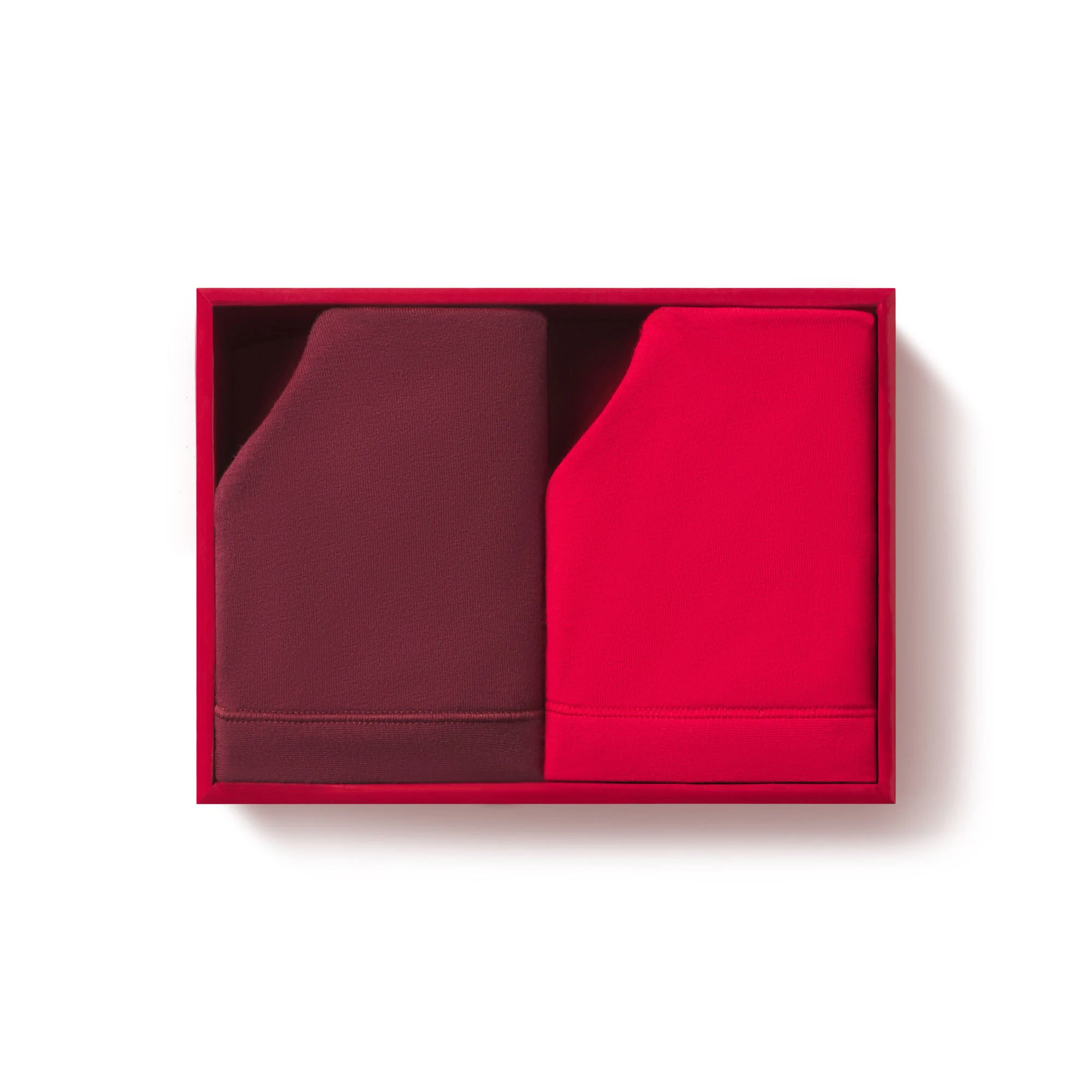 COTTON JERSEY SCOOP BRALETTE 2-PACK | CRANBERRY AND WINE FLAT ON A WHITE BACKGROUND | FLT