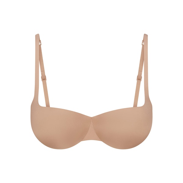 SKIMS ULTIMATE BALCONETTE PUSH-UP BRA | CLAY FLAT ON A WHITE BACKGROUND | FLT | FLT