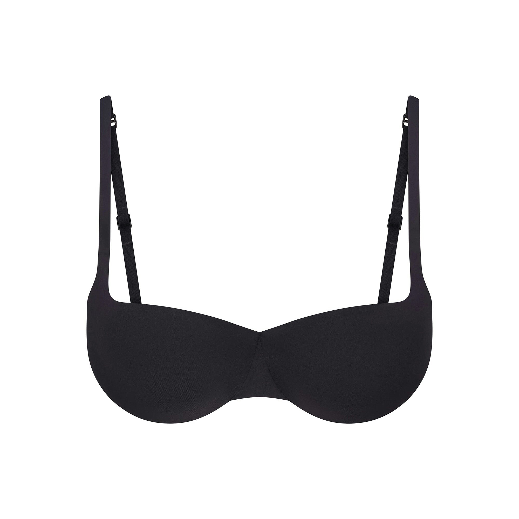 SKIMS ULTIMATE BALCONETTE PUSH-UP BRA | ONYX FLAT ON A WHITE BACKGROUND | FLT | FLT