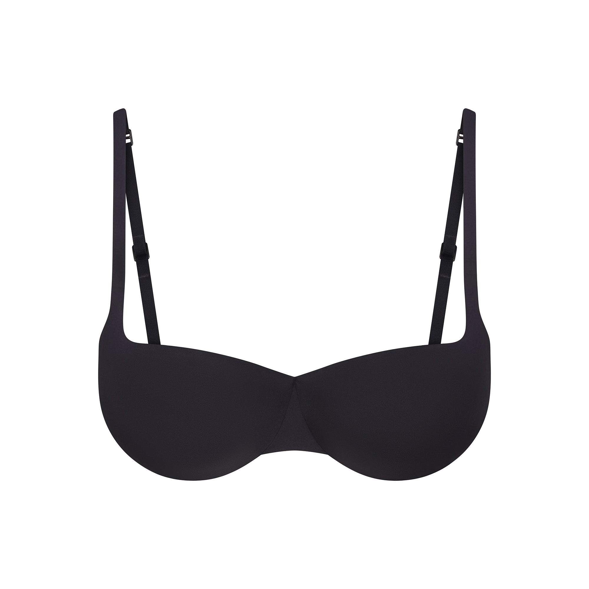 SKIMS ULTIMATE BALCONETTE PUSH-UP BRA | ONYX FLAT ON A WHITE BACKGROUND | FLT | FLT