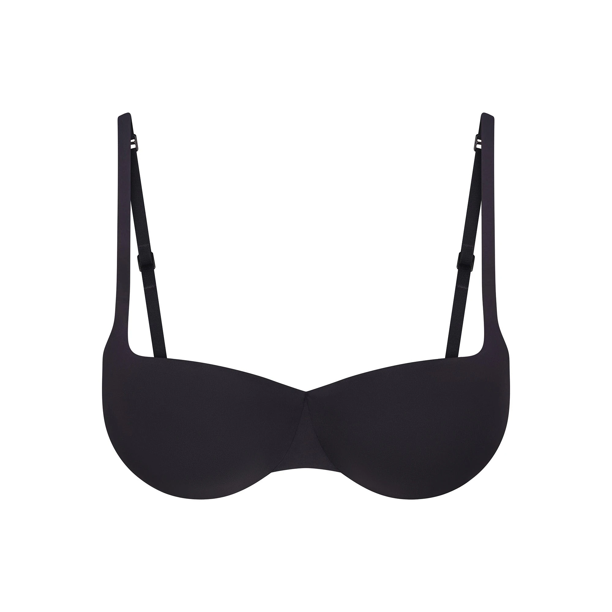 SKIMS ULTIMATE BALCONETTE PUSH-UP BRA | ONYX FLAT ON A WHITE BACKGROUND | FLT | FLT