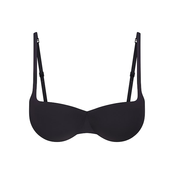 SKIMS ULTIMATE BALCONETTE PUSH-UP BRA | ONYX FLAT ON A WHITE BACKGROUND | FLT | FLT