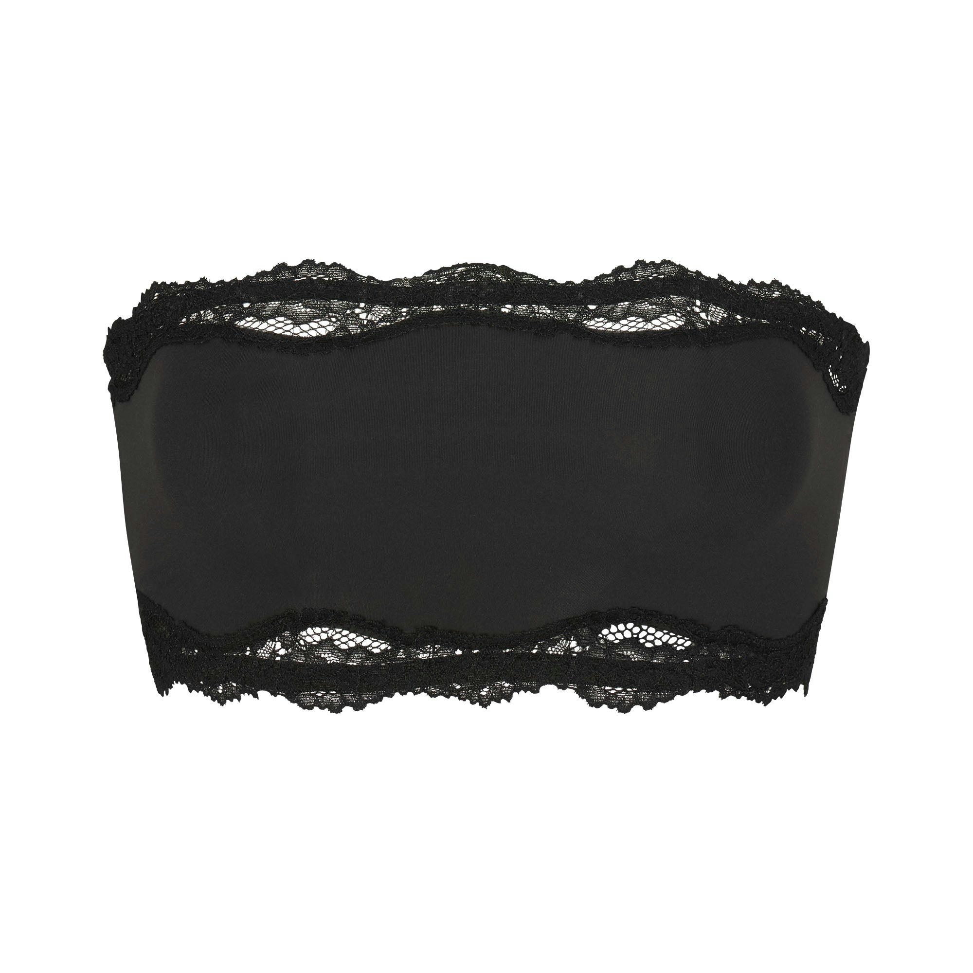 FITS EVERYBODY LACE BANDEAU | ONYX (BANDEAUS, BRALETTES) LAYS FLAT ON A WHITE BACKGROUND | FLT