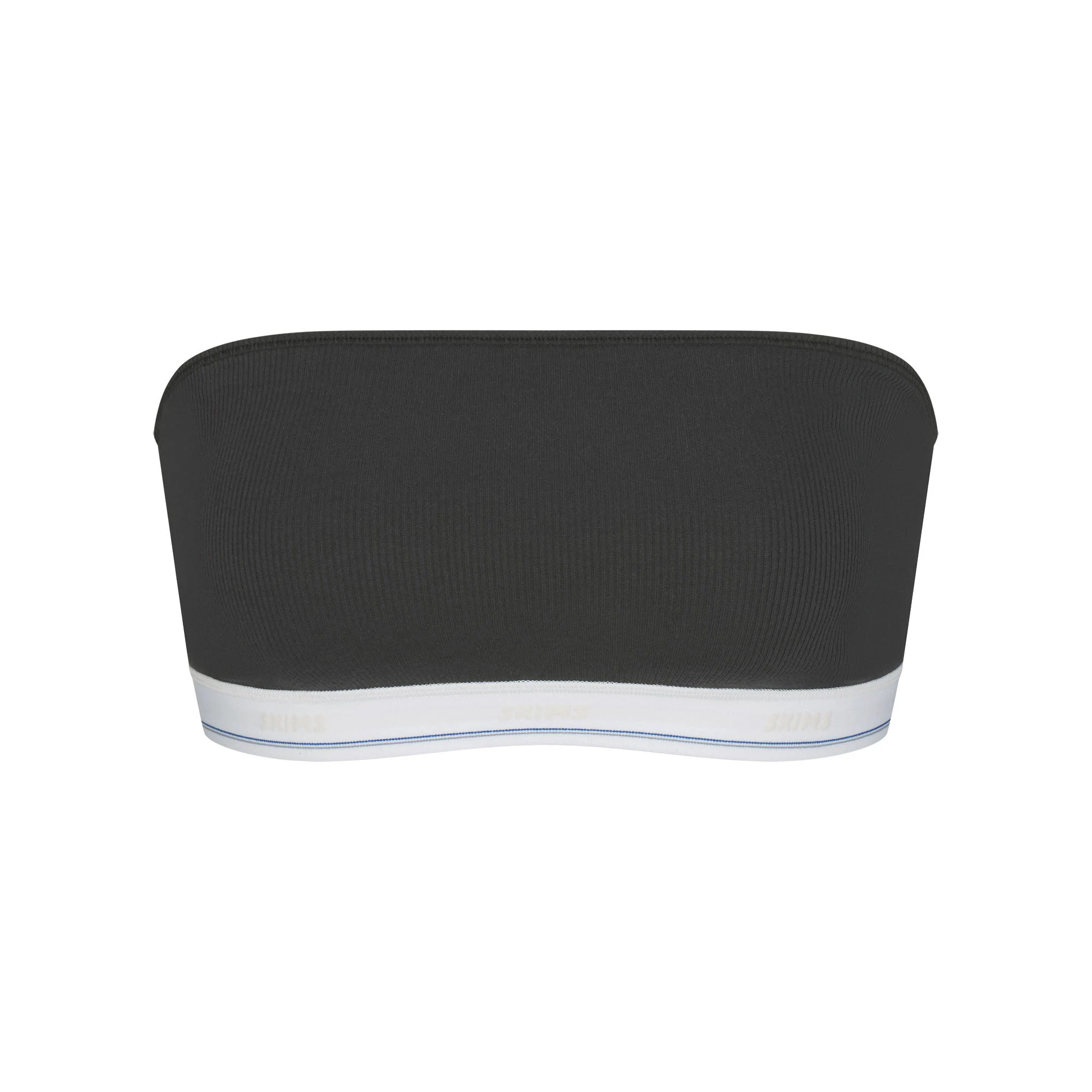 COTTON RIB BANDEAU | SOOT STRIPE (BANDEAUS, BRALETTES) FLAT ON A WHITE BACKGROUND | FLT