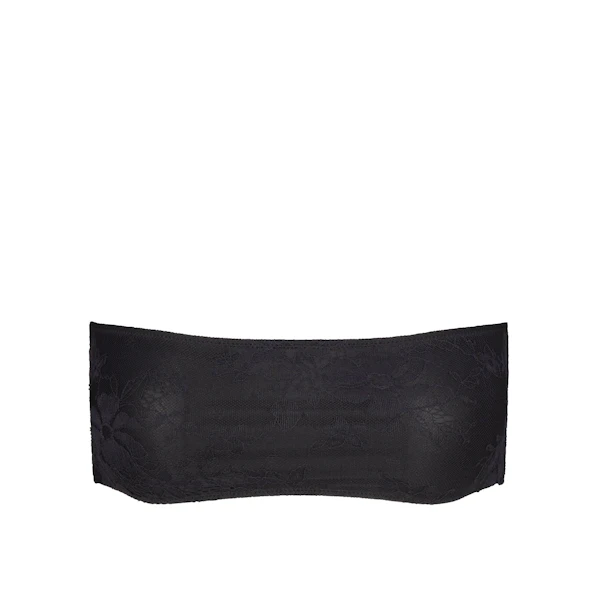 ULTRA FINE LACE BANDEAU | ONYX (BANDEAUS) FLAT ON A WHITE BACKGROUND | FLT