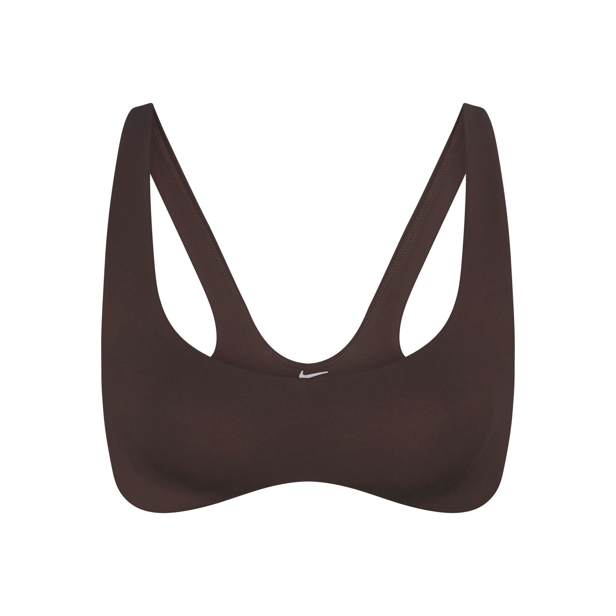 NikeSKIMS MATTE SHAPING SCOOP BRA | DARK SEPIA FLAT ON A WHITE BACKGROUND | FLT