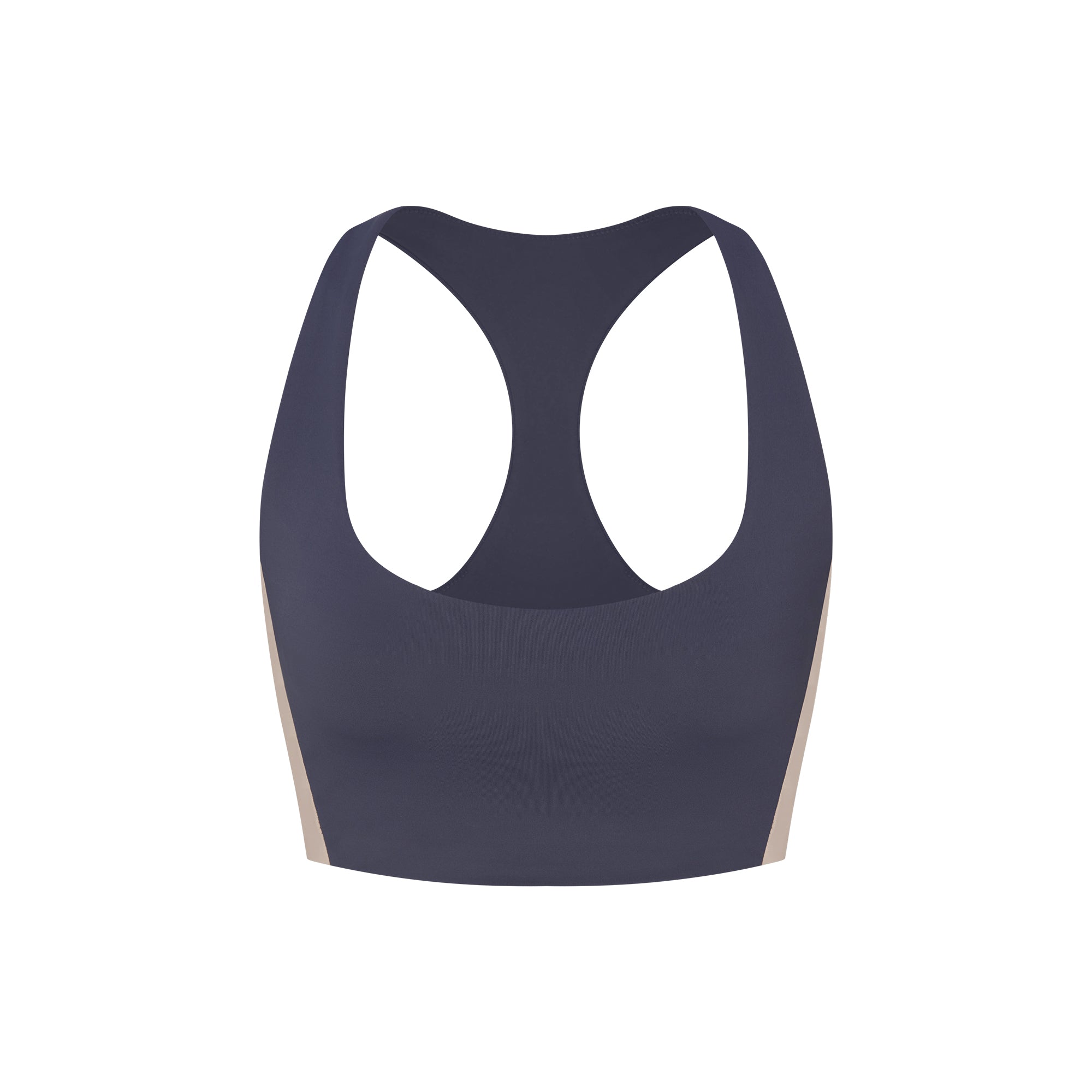 NikeSKIMS MATTE AND SHINE RACERBACK LONGLINE BRA | DEEP ROYAL/STONE FLAT ON A WHITE BACKGROUND | FLT