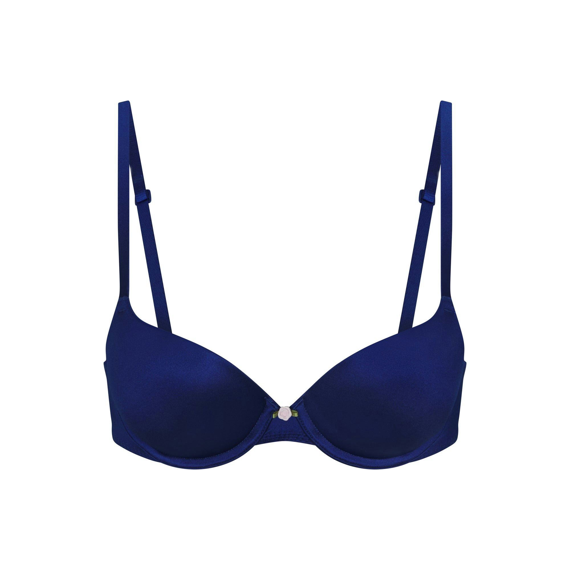 STRETCH SATIN PUSH-UP BRA | NEPTUNE (DEMI BRAS) LAYS FLAT ON A WHITE BACKGROUND | FLT