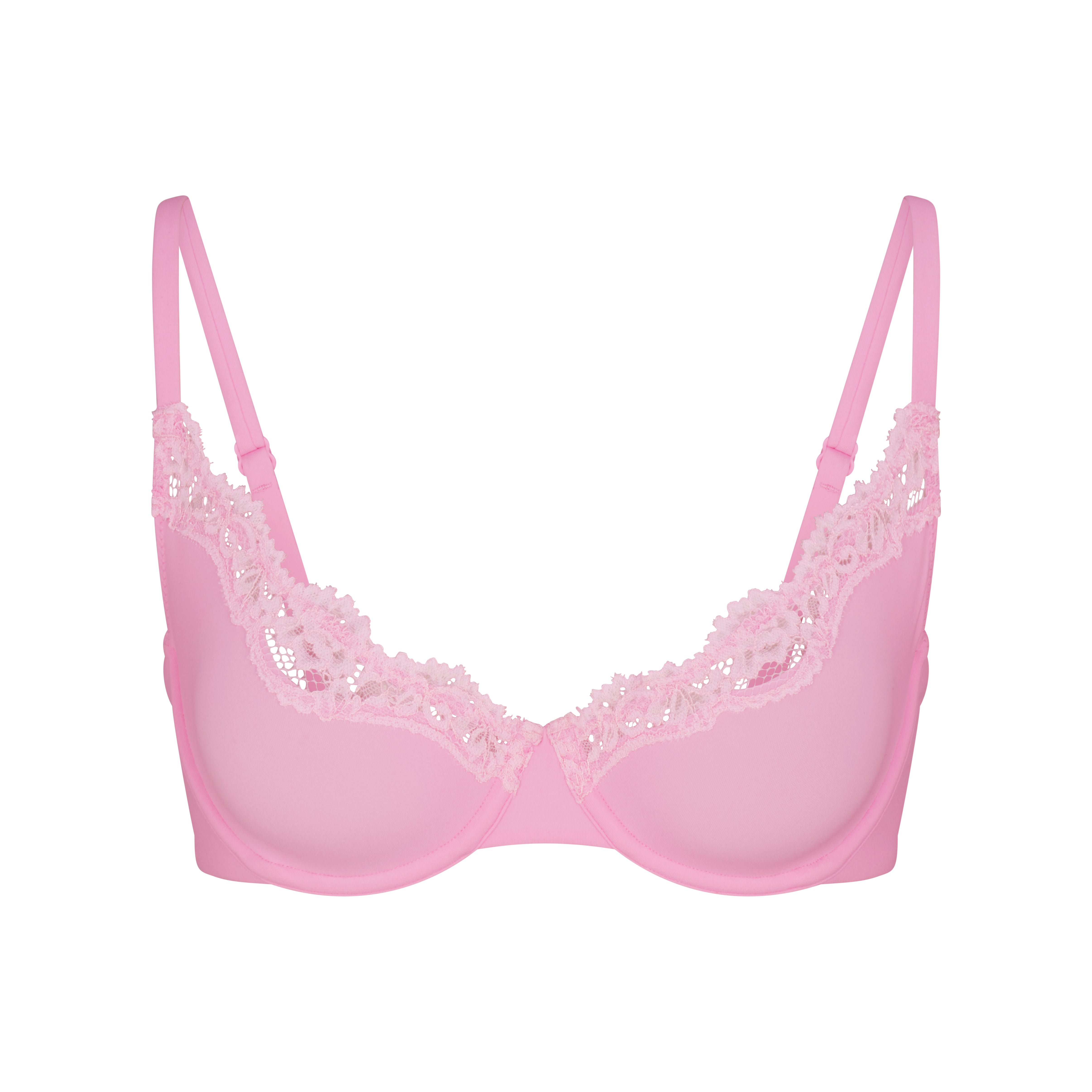 FITS EVERYBODY LACE UNLINED SCOOP BRA | BUBBLEGUM TONAL FLAT ON A WHITE BACKGROUND @ | FLT