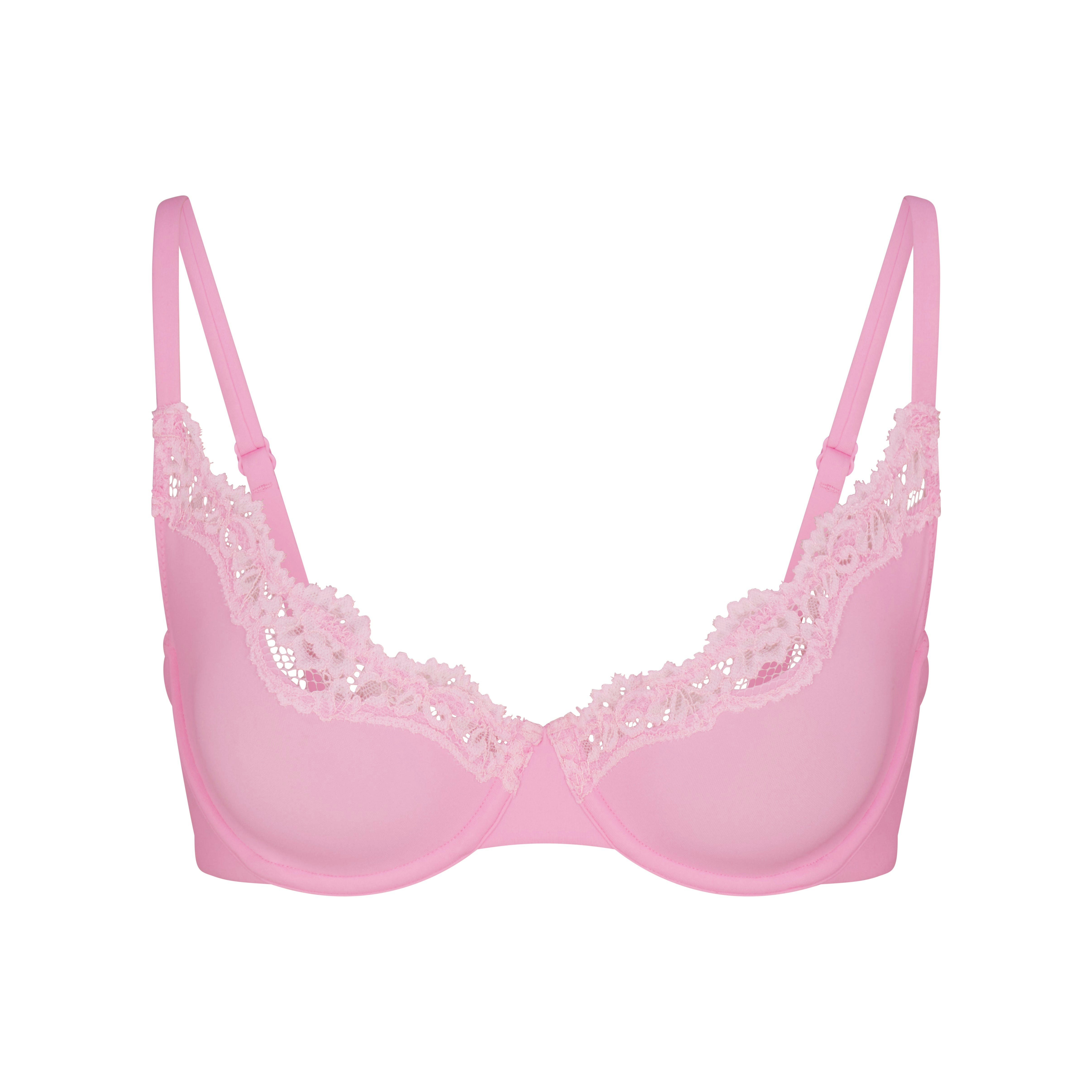 FITS EVERYBODY LACE UNLINED SCOOP BRA | BUBBLEGUM TONAL FLAT ON A WHITE BACKGROUND @ | FLT