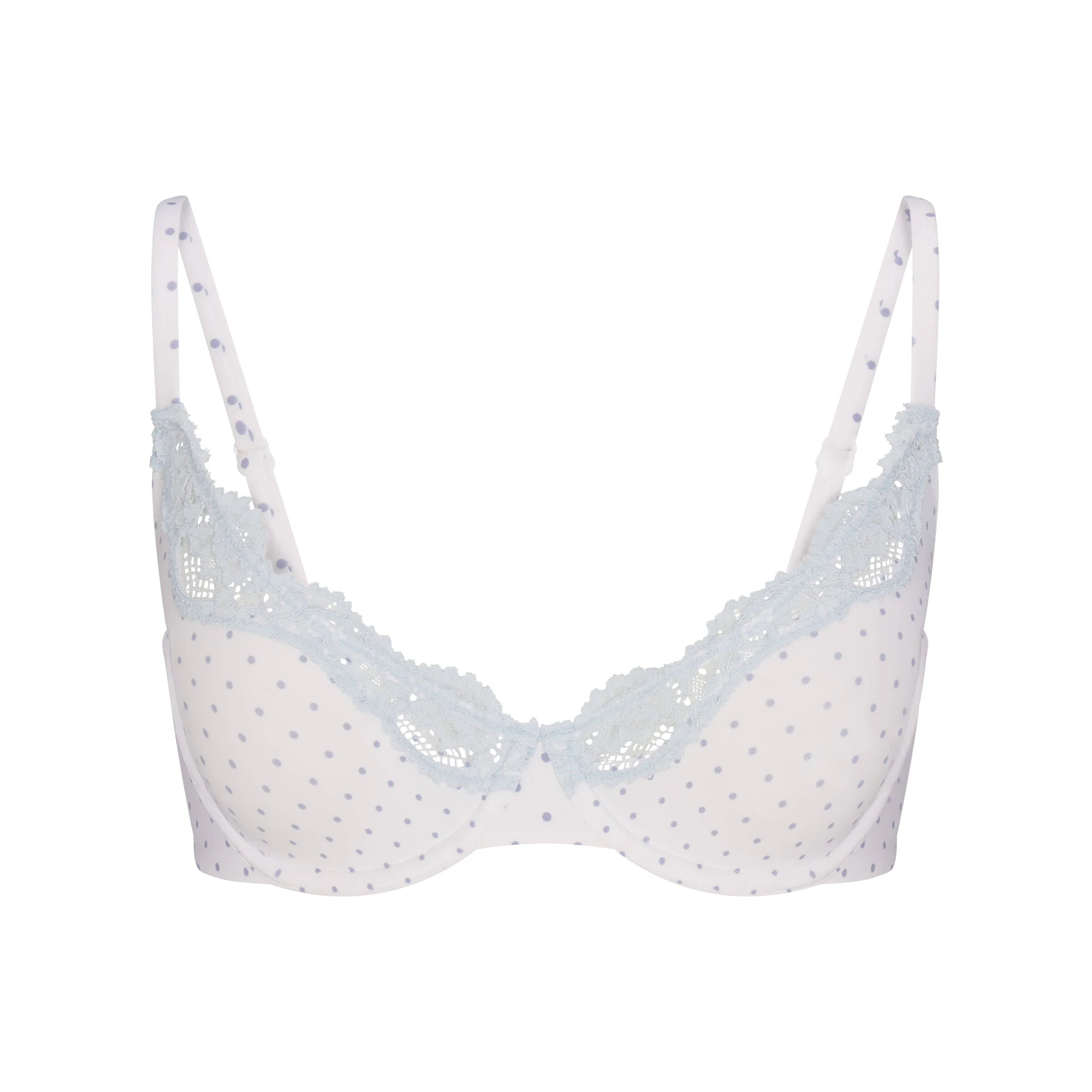 FITS EVERYBODY LACE UNLINED SCOOP BRA | SLATE PIN DOT PRINT | SKIMS FITS EVERYBODY LACE UNLINED SCOOP BRA | SLATE PIN DOT PRINT | SKIMS