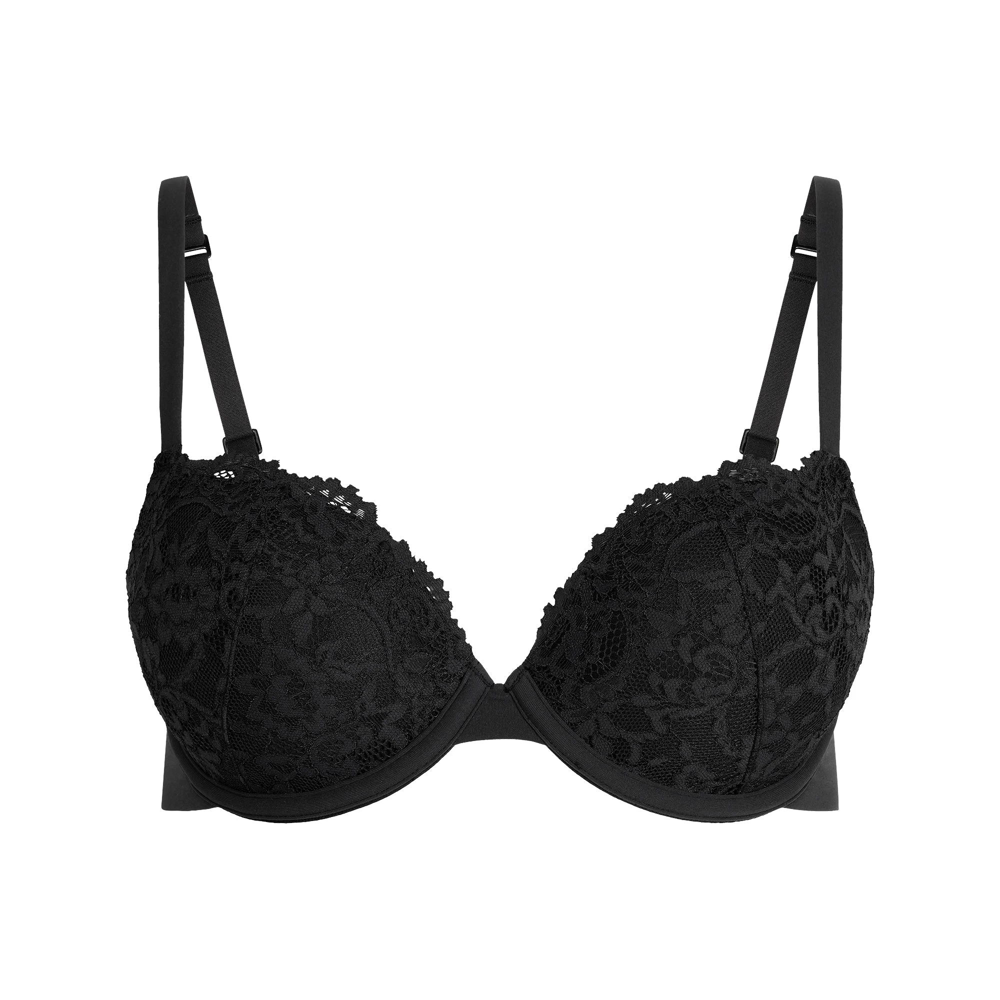 FITS EVERYBODY LACE PUSH-UP BRA | ONYX FLAT ON A WHITE BACKGROUND | FLT