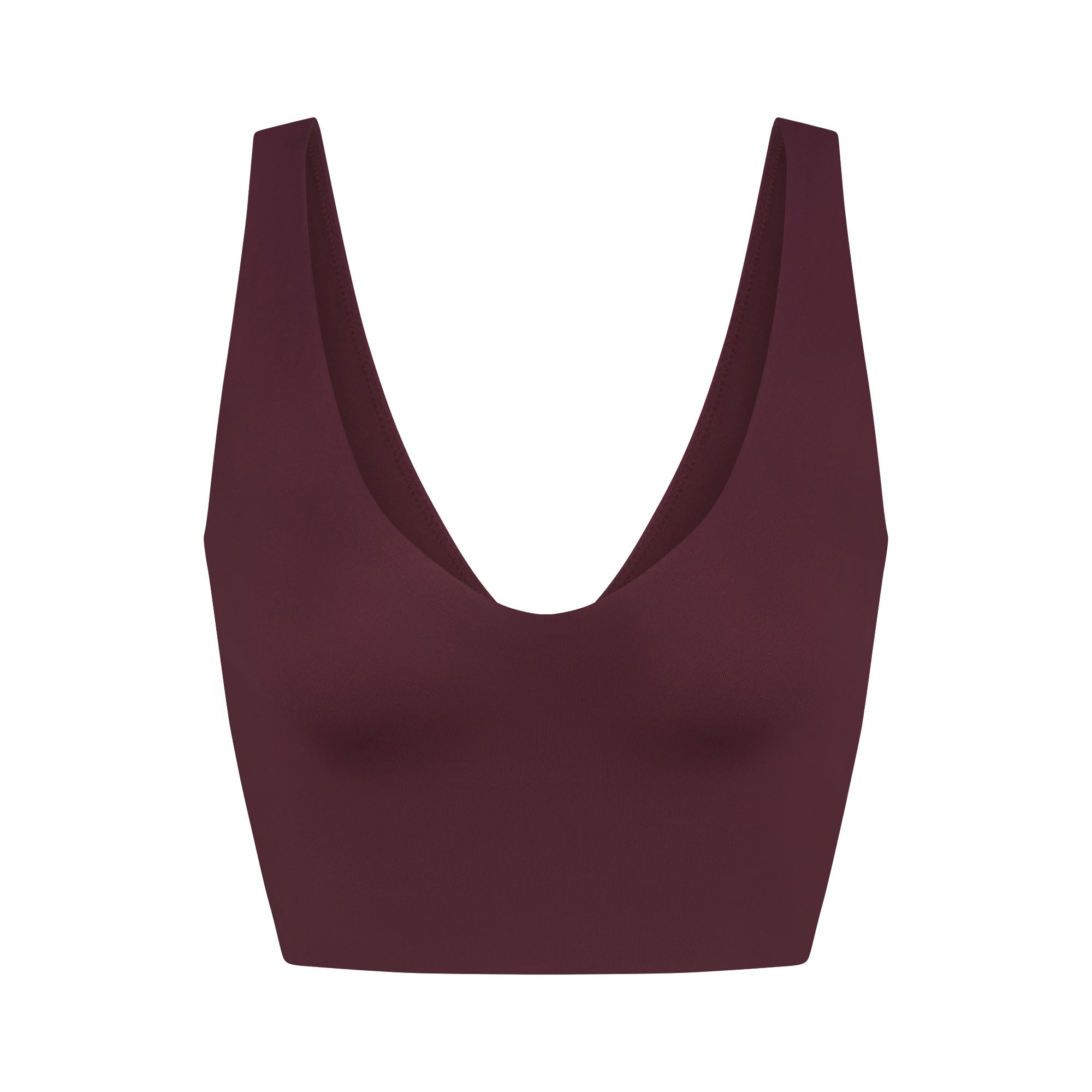 NikeSKIMS Matte Vネック ロングライン ブラ M NikeSKIMS MATTE V-NECK BRA TOP | CURRANT | SKIMS