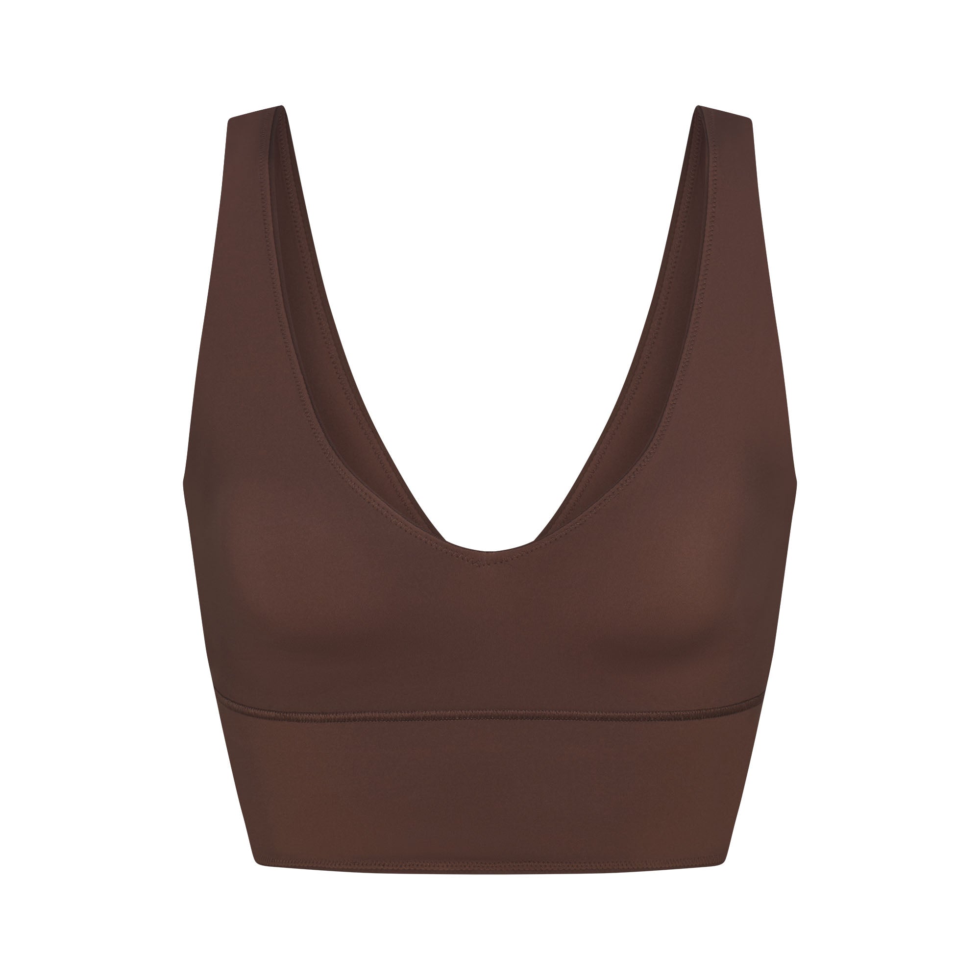 NikeSKIMS MATTE V-NECK BRA TOP | DARK SEPIA | SKIMS