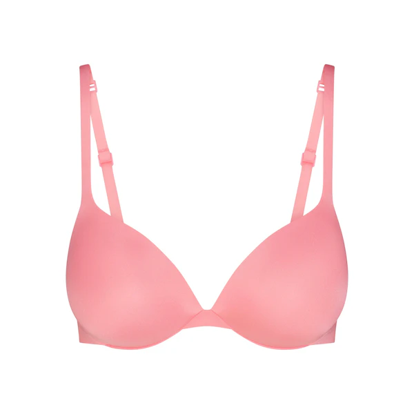 SKIMS ULTIMATE TEARDROP PUSH-UP BRA | MELON FLAT ON A WHITE BACKGROUND | FLT