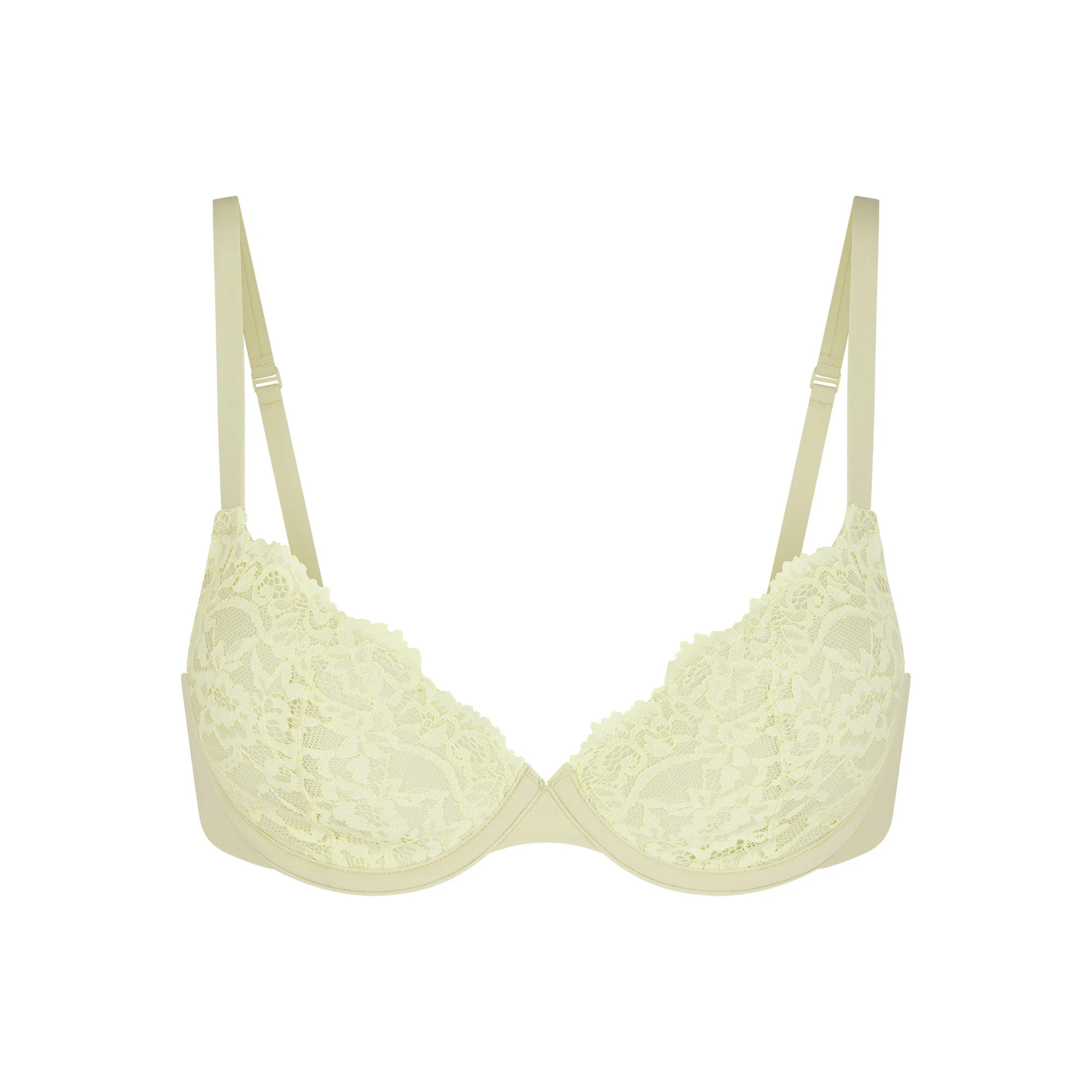 FITS EVERYBODY LACE T-SHIRT BRA | SAGE (DEMI BRAS, BRAS) FLAT ON A WHITE BACKGROUND | FLT