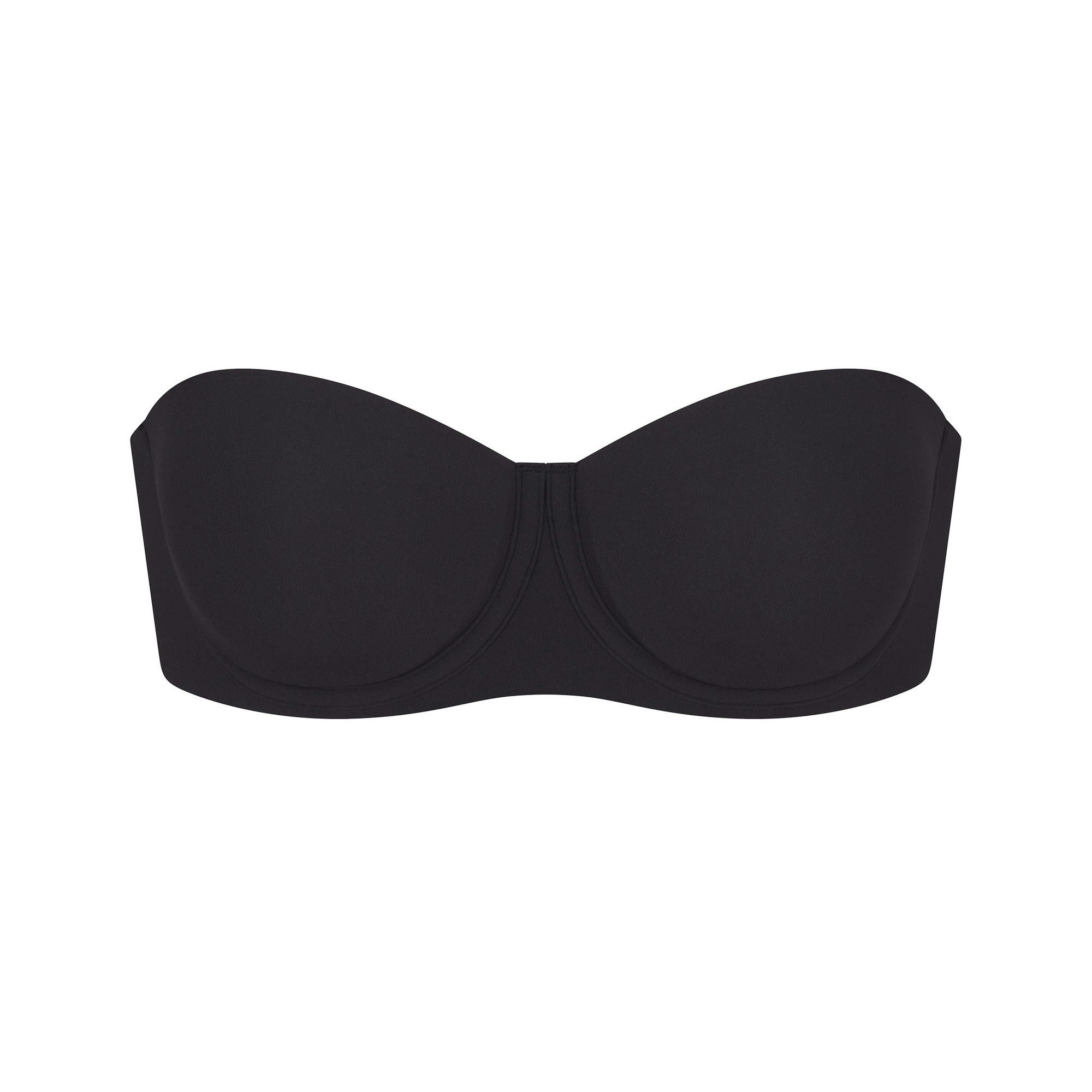 FITS EVERYBODY STRAPLESS BRA | ONYX (STRAPLESS BRAS) LAYS FLAT ON A WHITE BACKGROUND | FLT