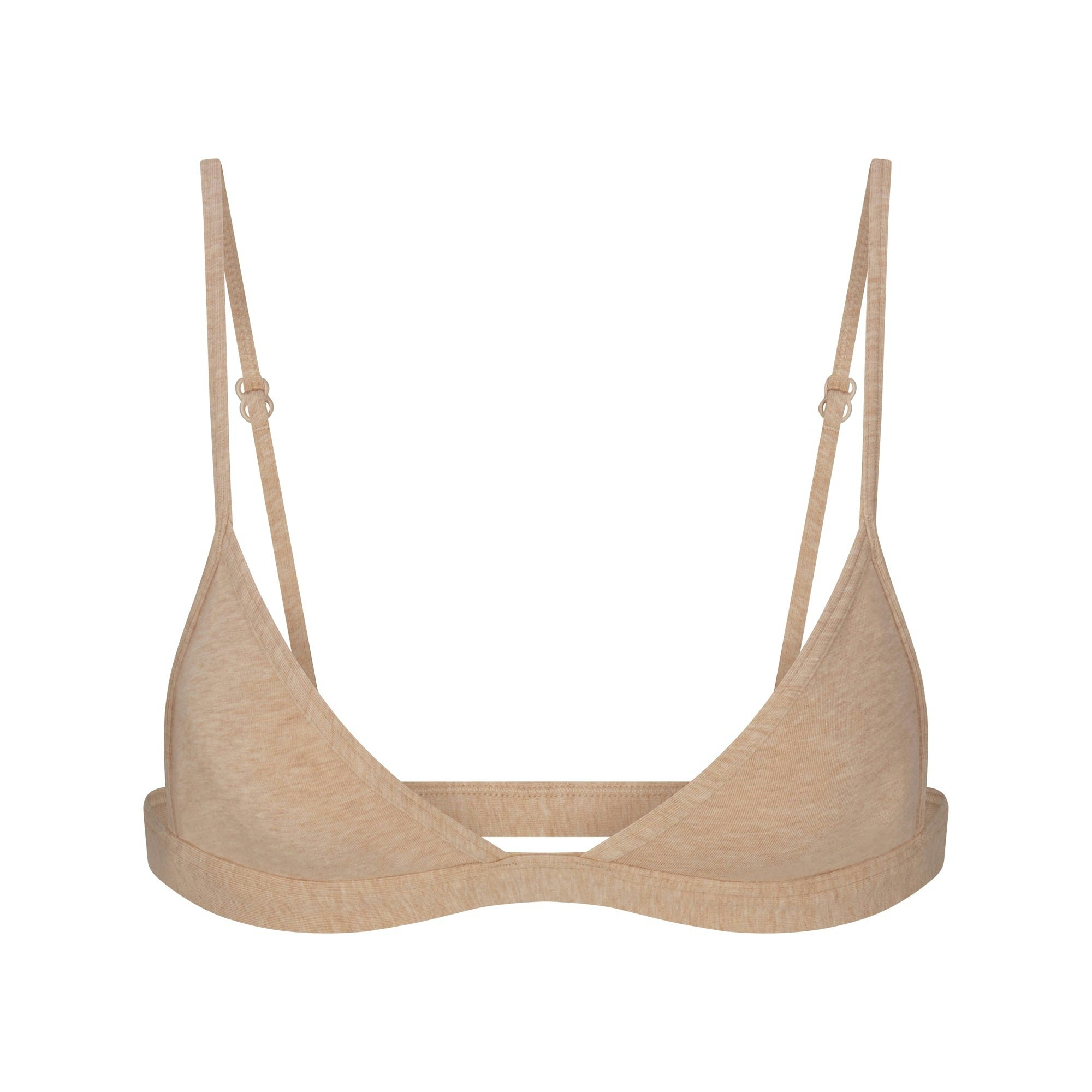EVERYDAY COTTON TRIANGLE BRALETTE | CLAY HEATHER FLAT ON A WHITE BACKGROUND | FLT
