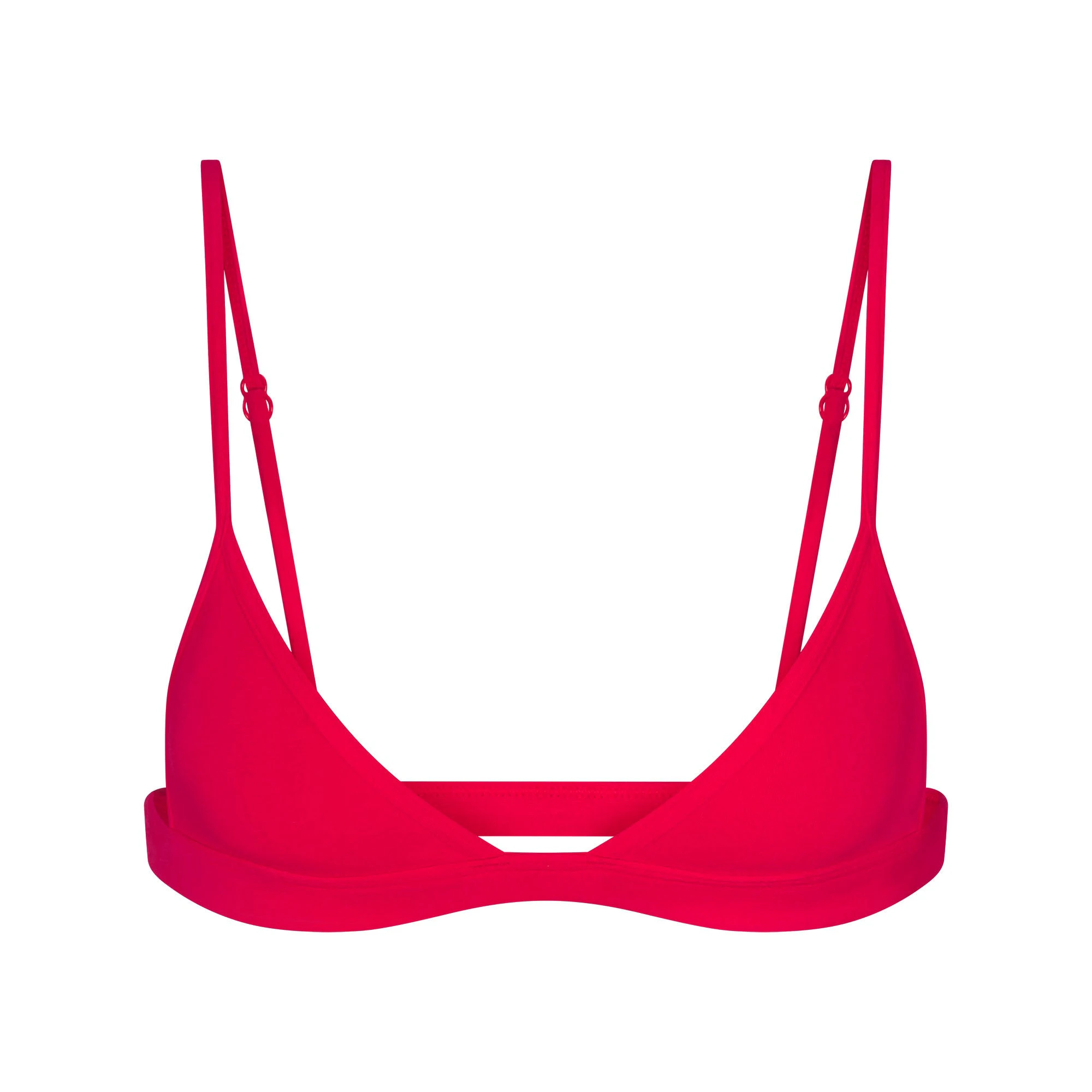 EVERYDAY COTTON TRIANGLE BRALETTE | CARMINE FLAT ON A WHITE BACKGROUND | FLT
