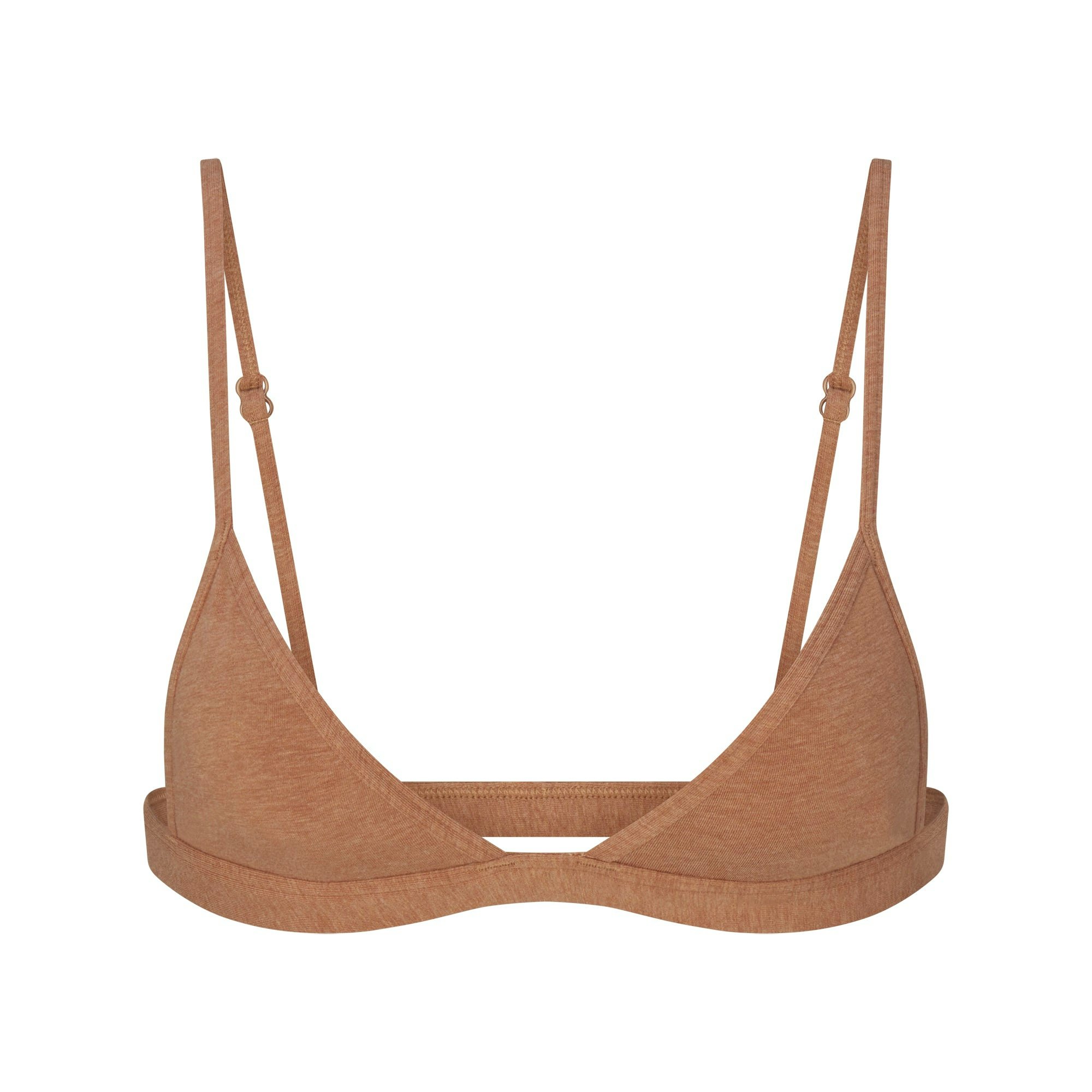 EVERYDAY COTTON TRIANGLE BRALETTE | SIENNA HEATHER FLAT ON A WHITE BACKGROUND | FLT