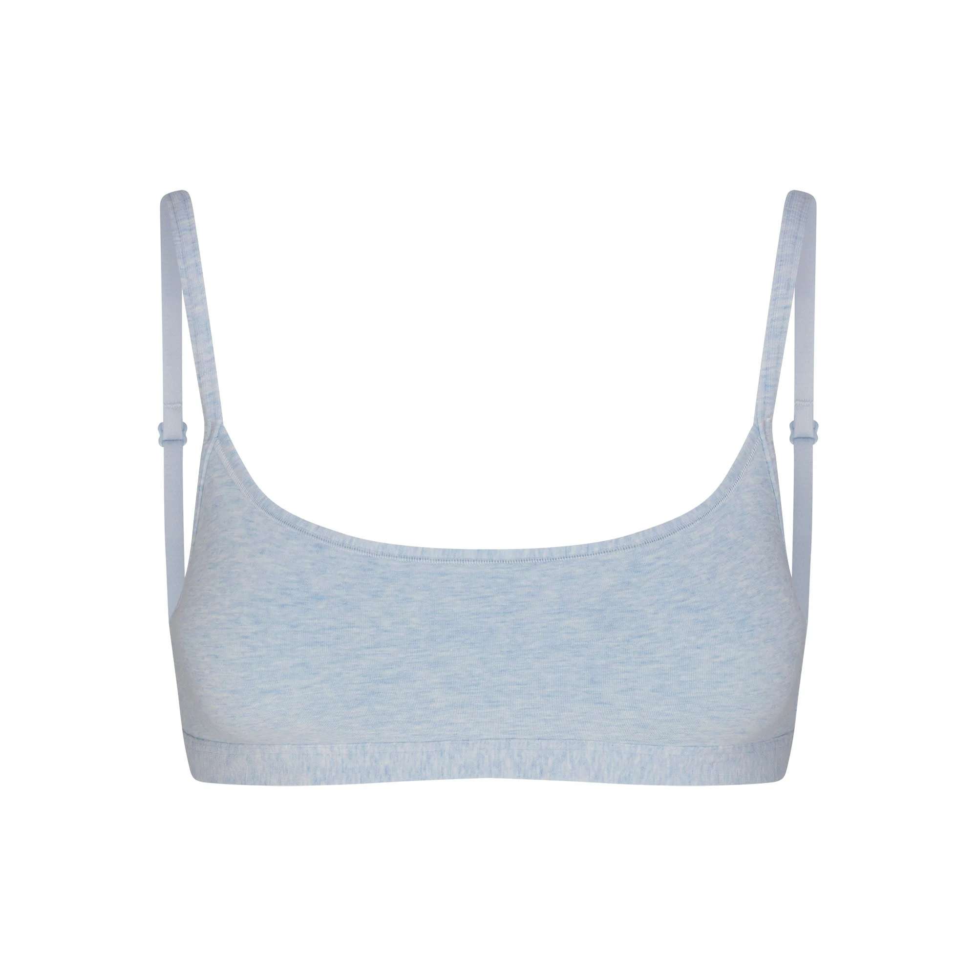 EVERYDAY COTTON SCOOP BRALETTE | AIRSPACE HEATHER FLAT ON A WHITE BACKGROUND | FLT