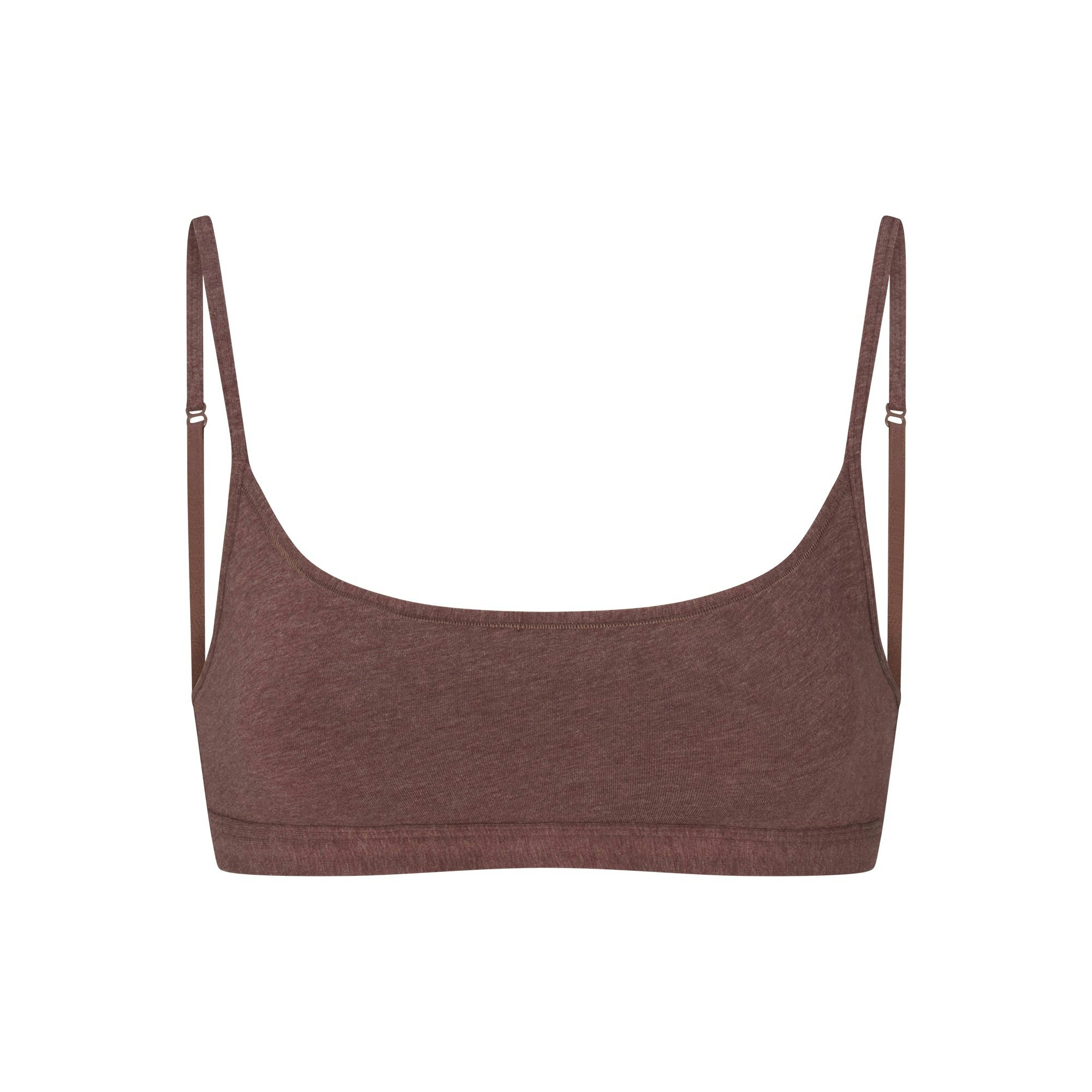 EVERYDAY COTTON SCOOP BRALETTE | COCOA HEATHER FLAT ON A WHITE BACKGROUND | FLT