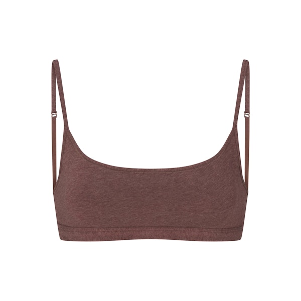EVERYDAY COTTON SCOOP BRALETTE | COCOA HEATHER FLAT ON A WHITE BACKGROUND | FLT