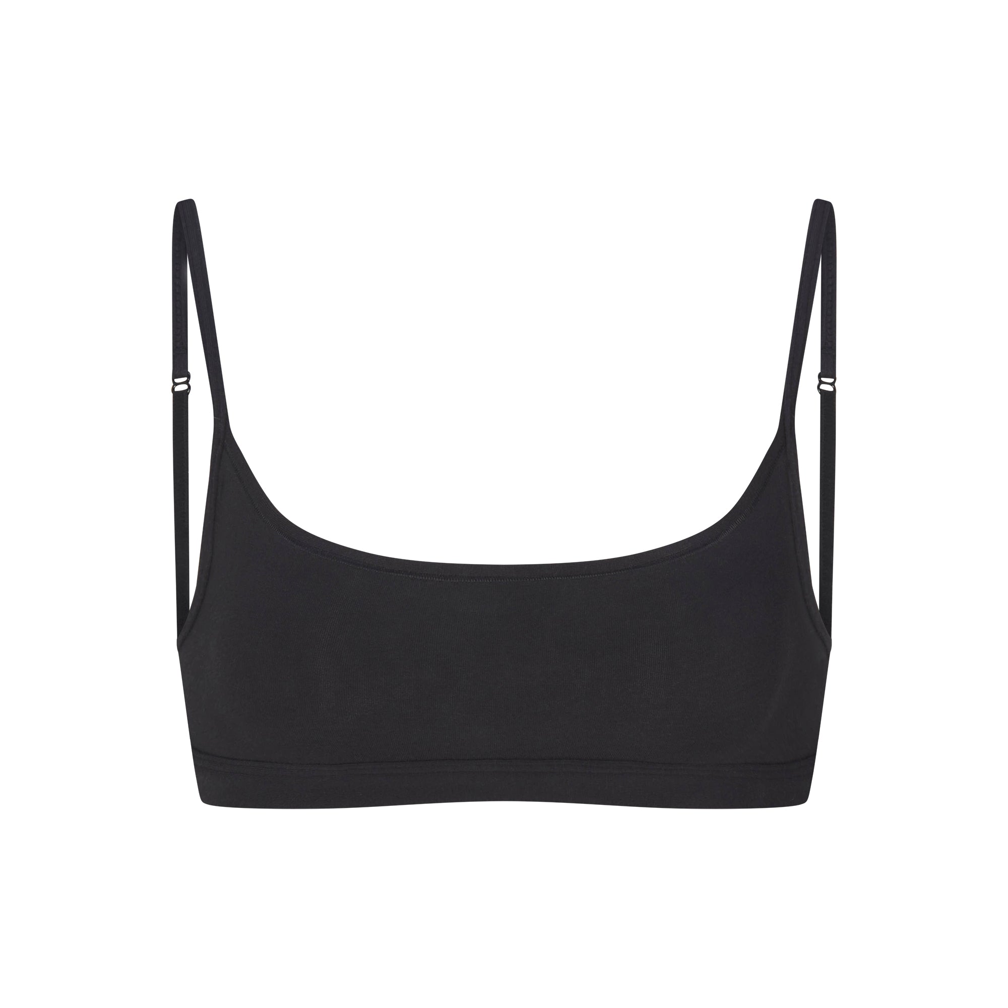 EVERYDAY COTTON SCOOP BRALETTE | ONYX FLAT ON A WHITE BACKGROUND | FLT
