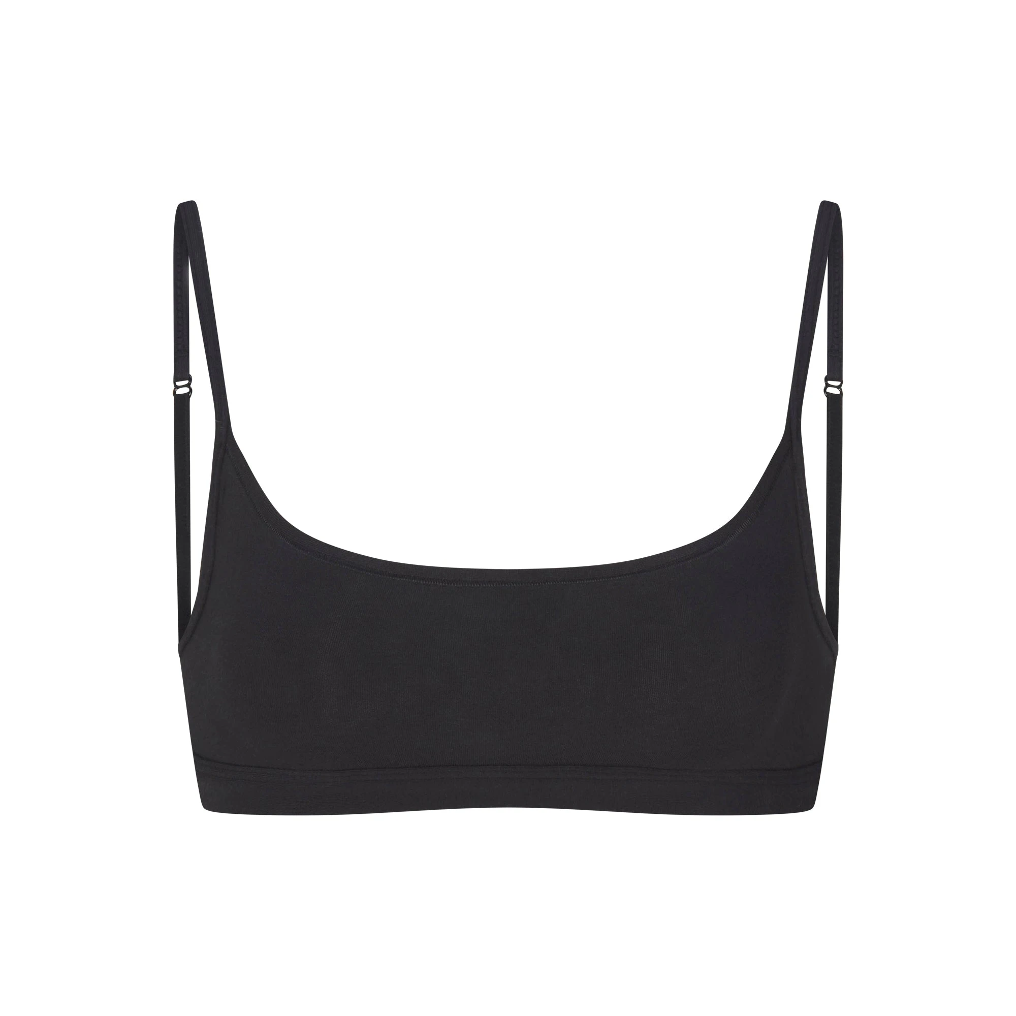EVERYDAY COTTON SCOOP BRALETTE | ONYX FLAT ON A WHITE BACKGROUND | FLT