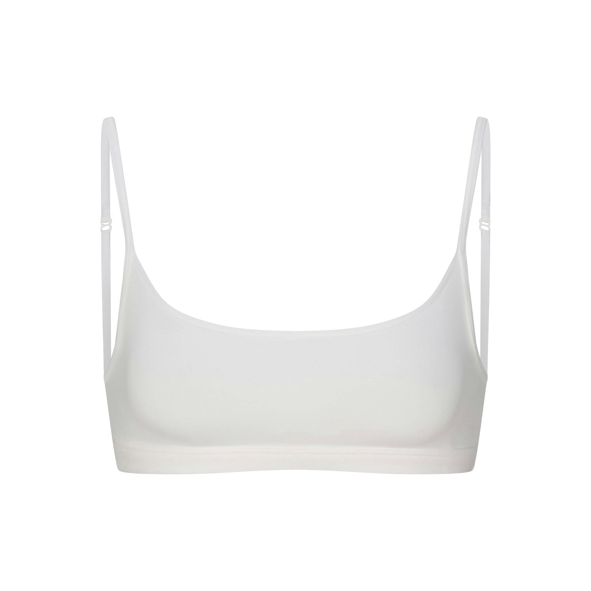 EVERYDAY COTTON SCOOP BRALETTE | SNOW FLAT ON A WHITE BACKGROUND | FLT